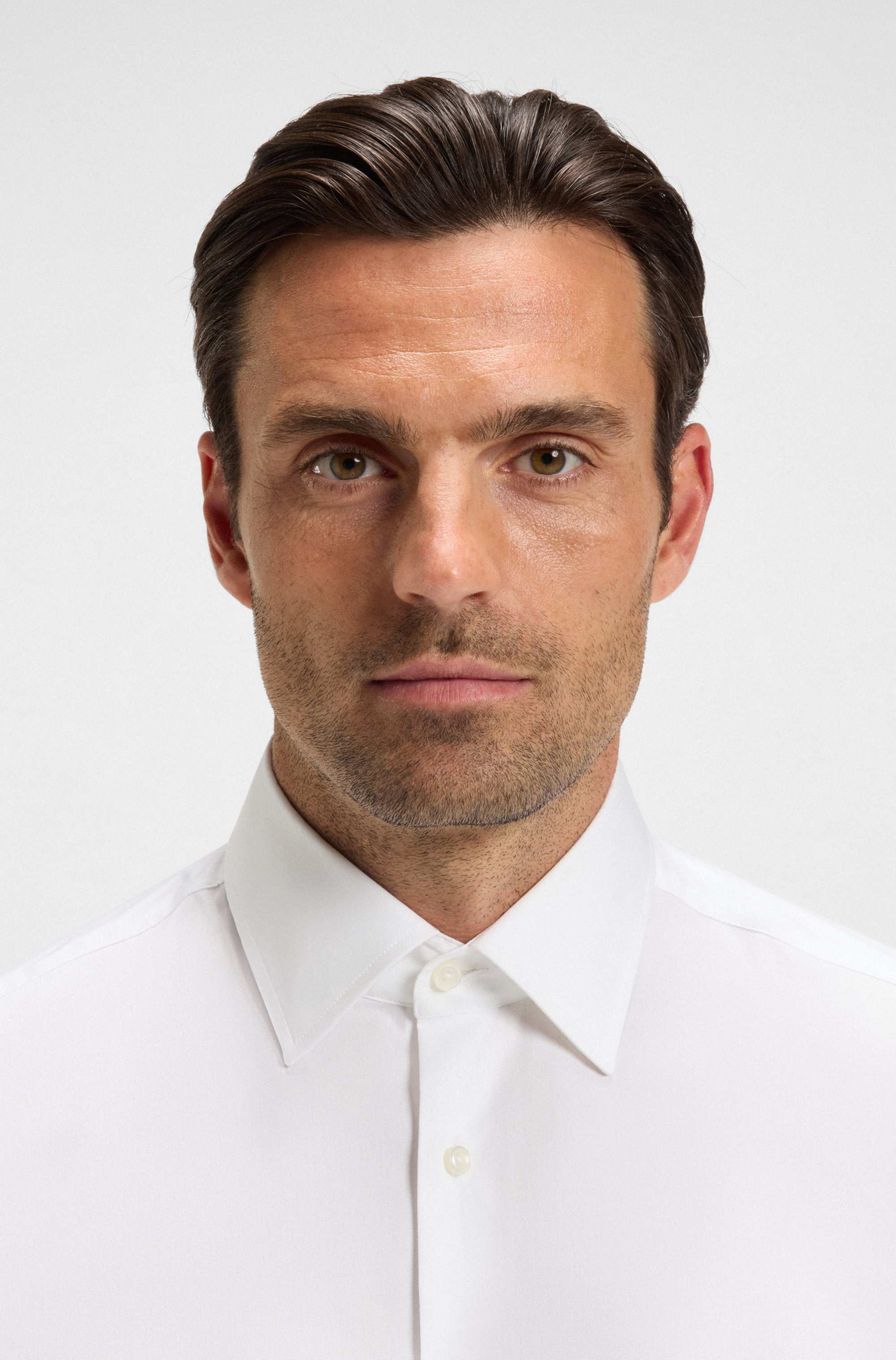 Regular-fit shirt in easy-iron cotton poplin