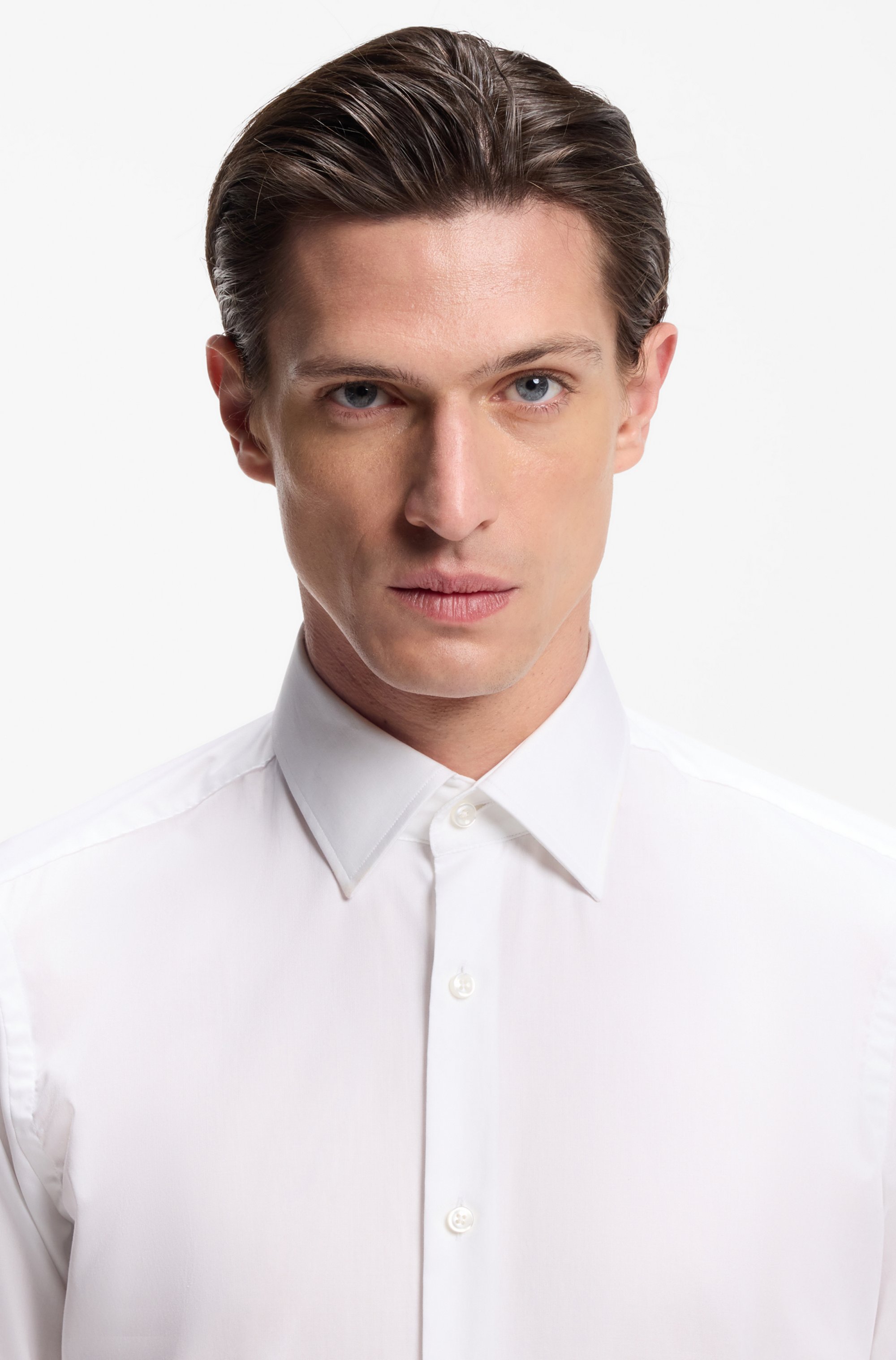 Regular-fit shirt in easy-iron cotton poplin