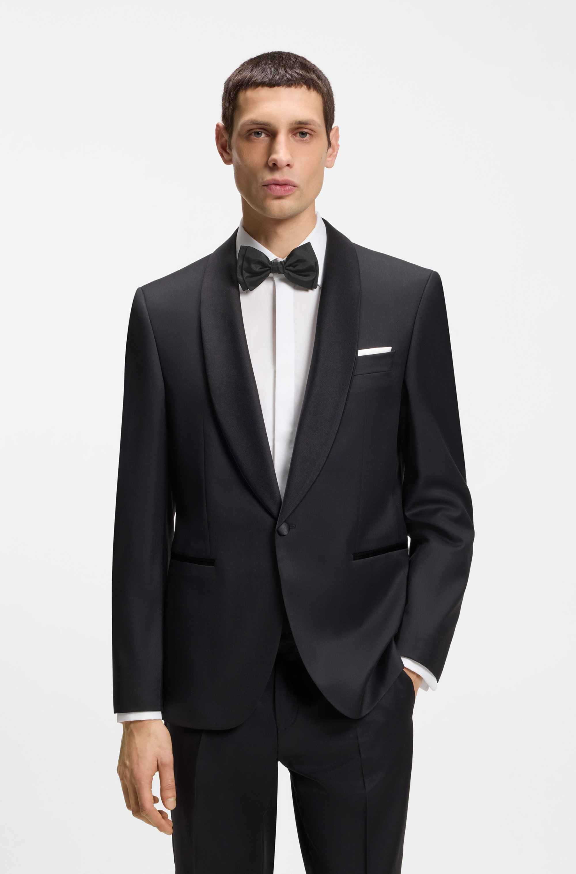 Italian-made bow tie in silk jacquard