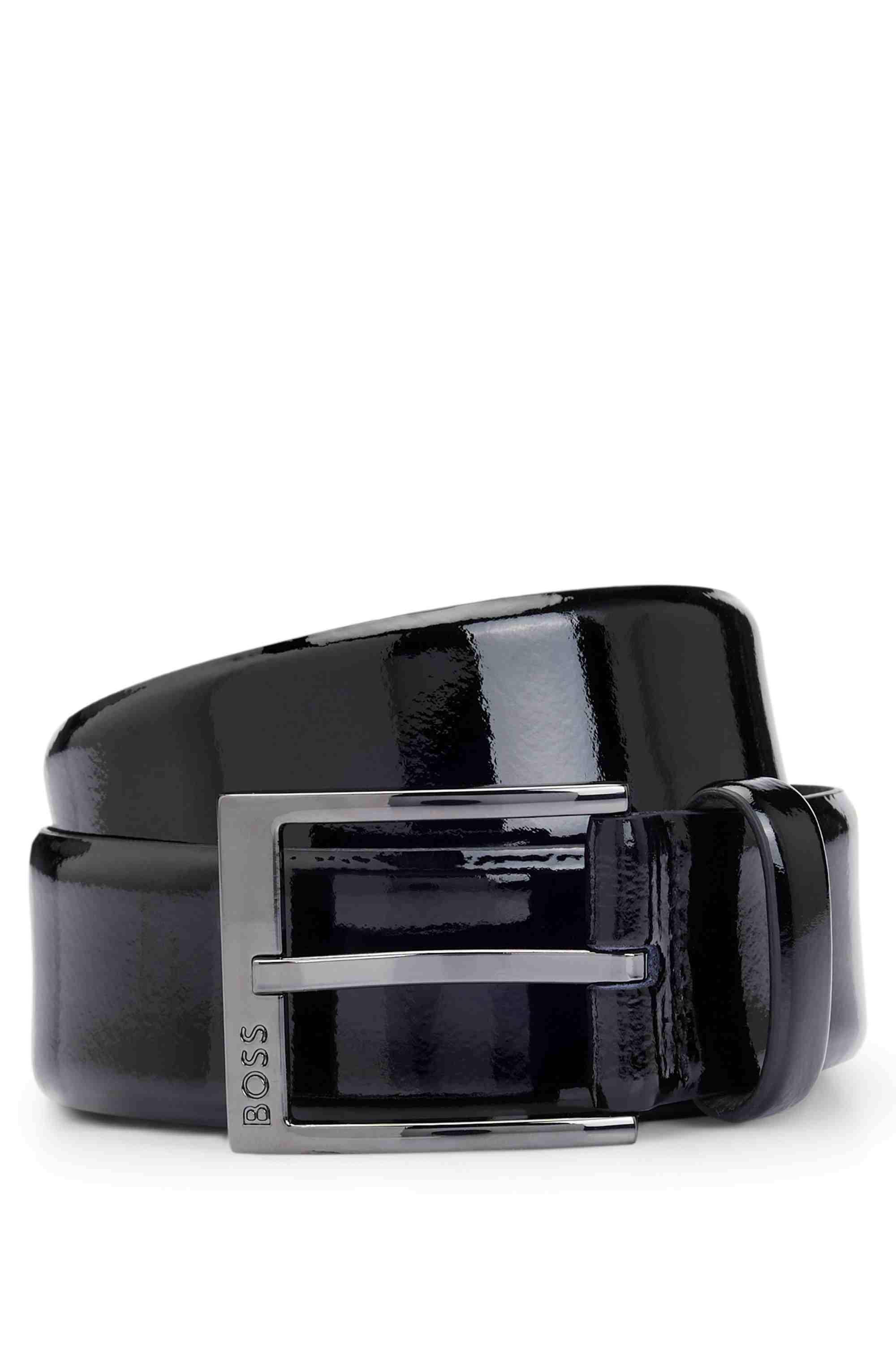 Italian-made belt with branded buckle