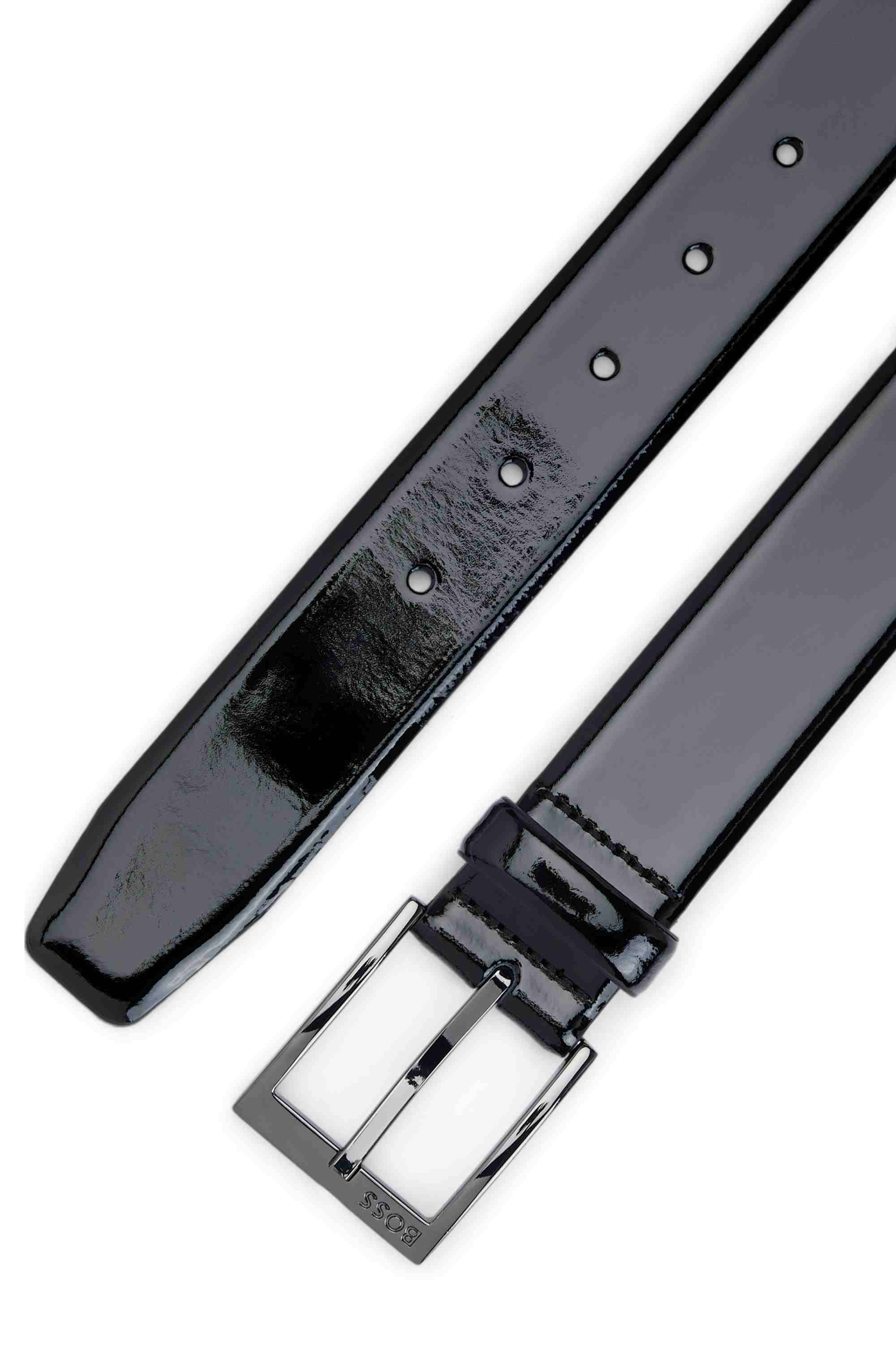 Italian-made belt with branded buckle