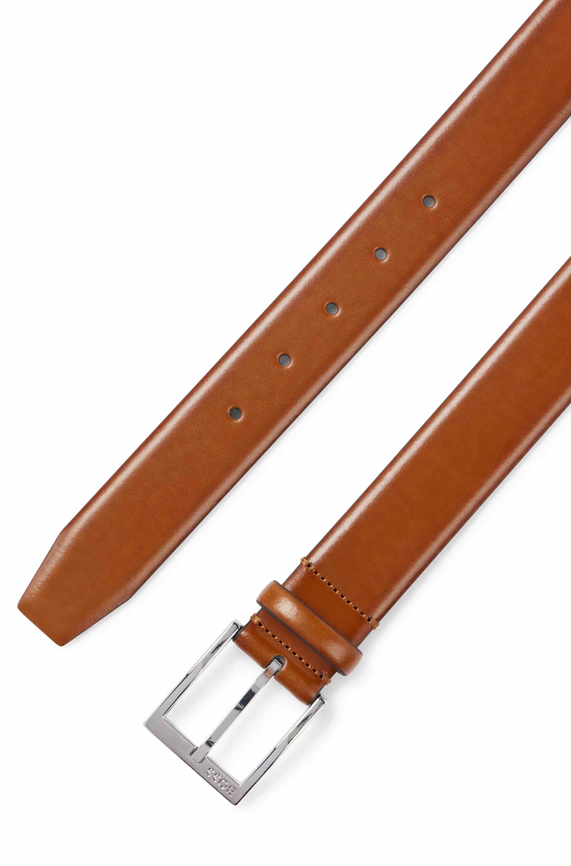 Italian-made belt with branded buckle