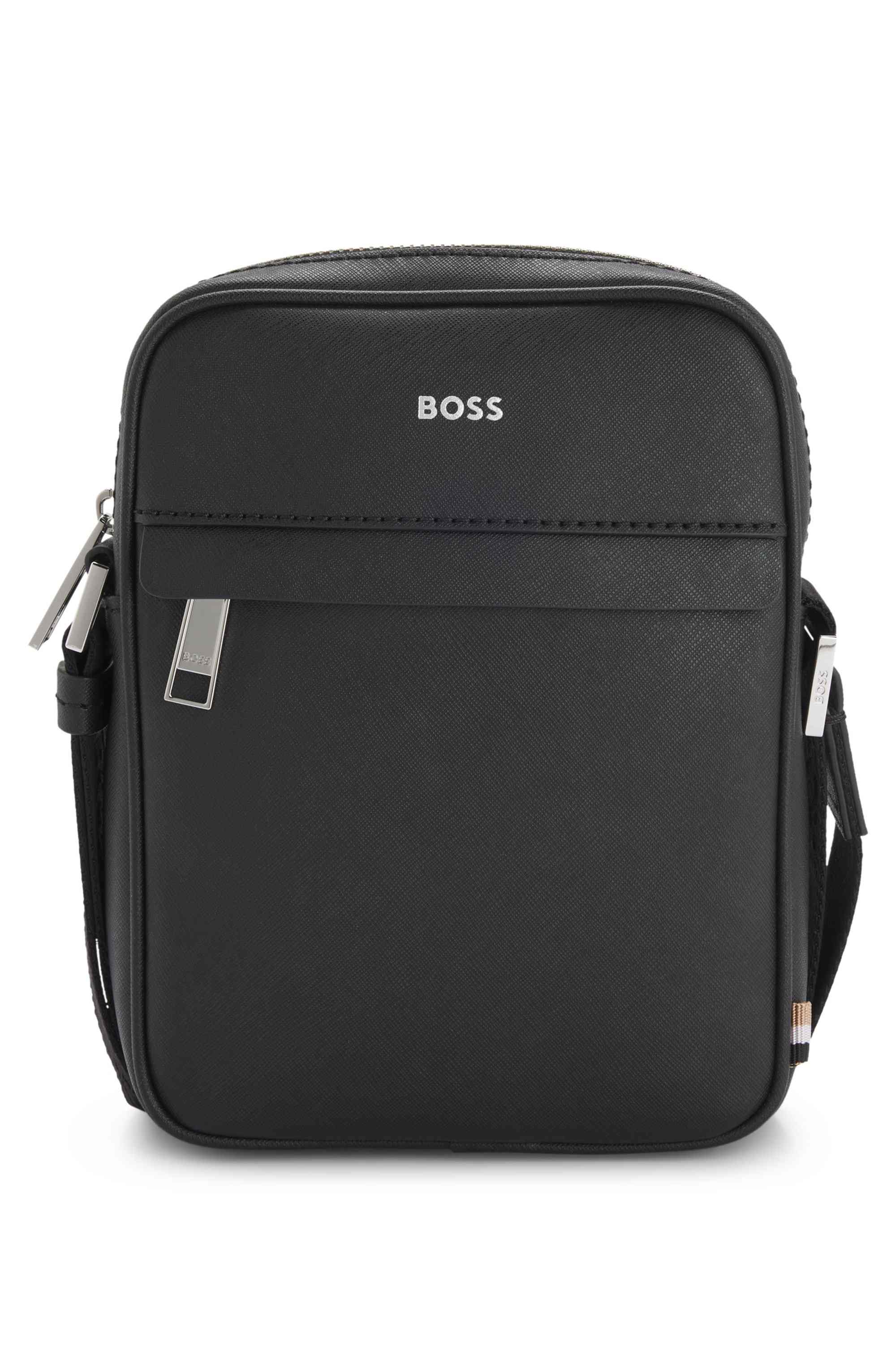 Reporter bag with signature stripe and logo detail