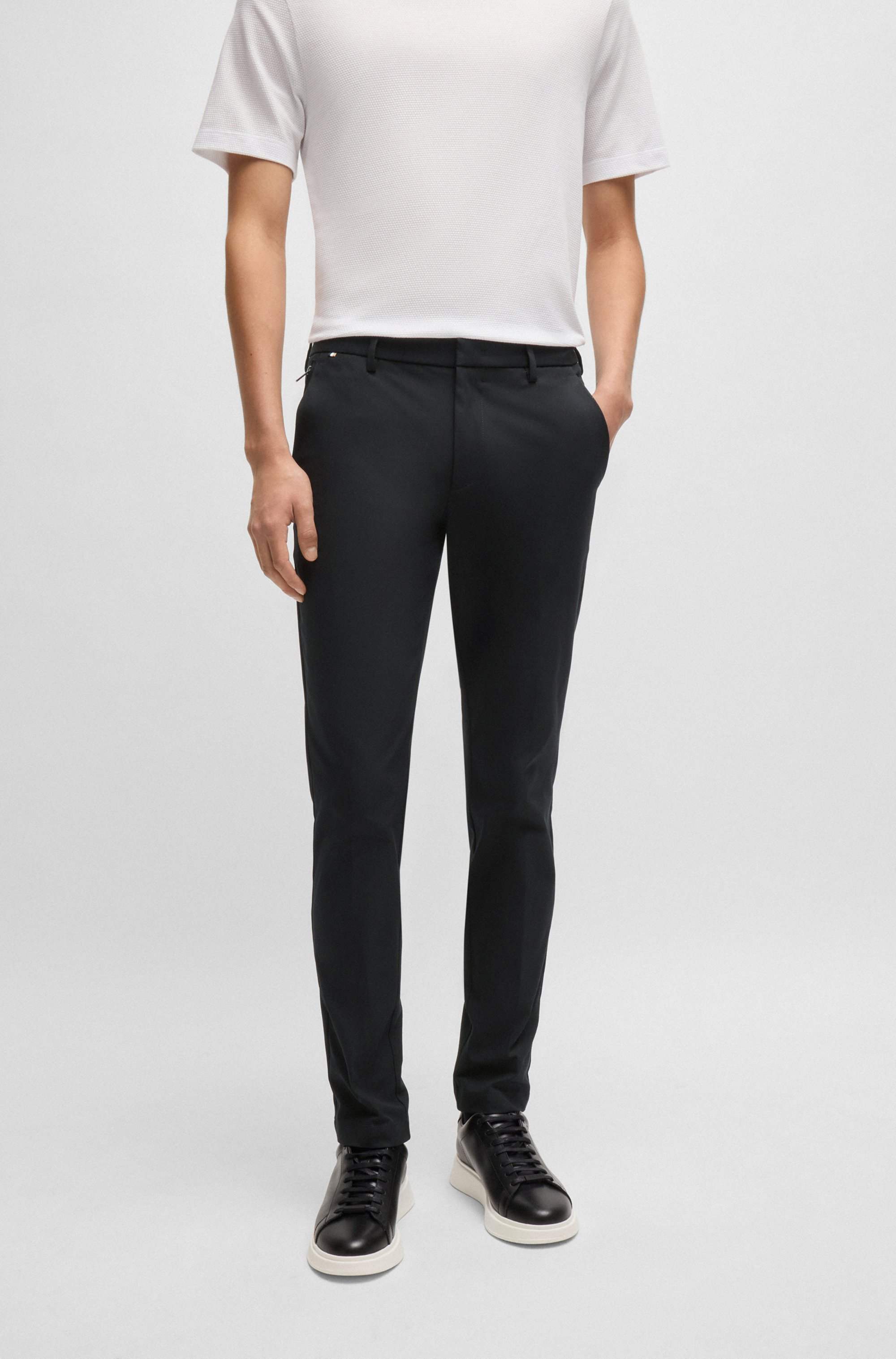 Slim-fit trousers in a stretch cotton blend