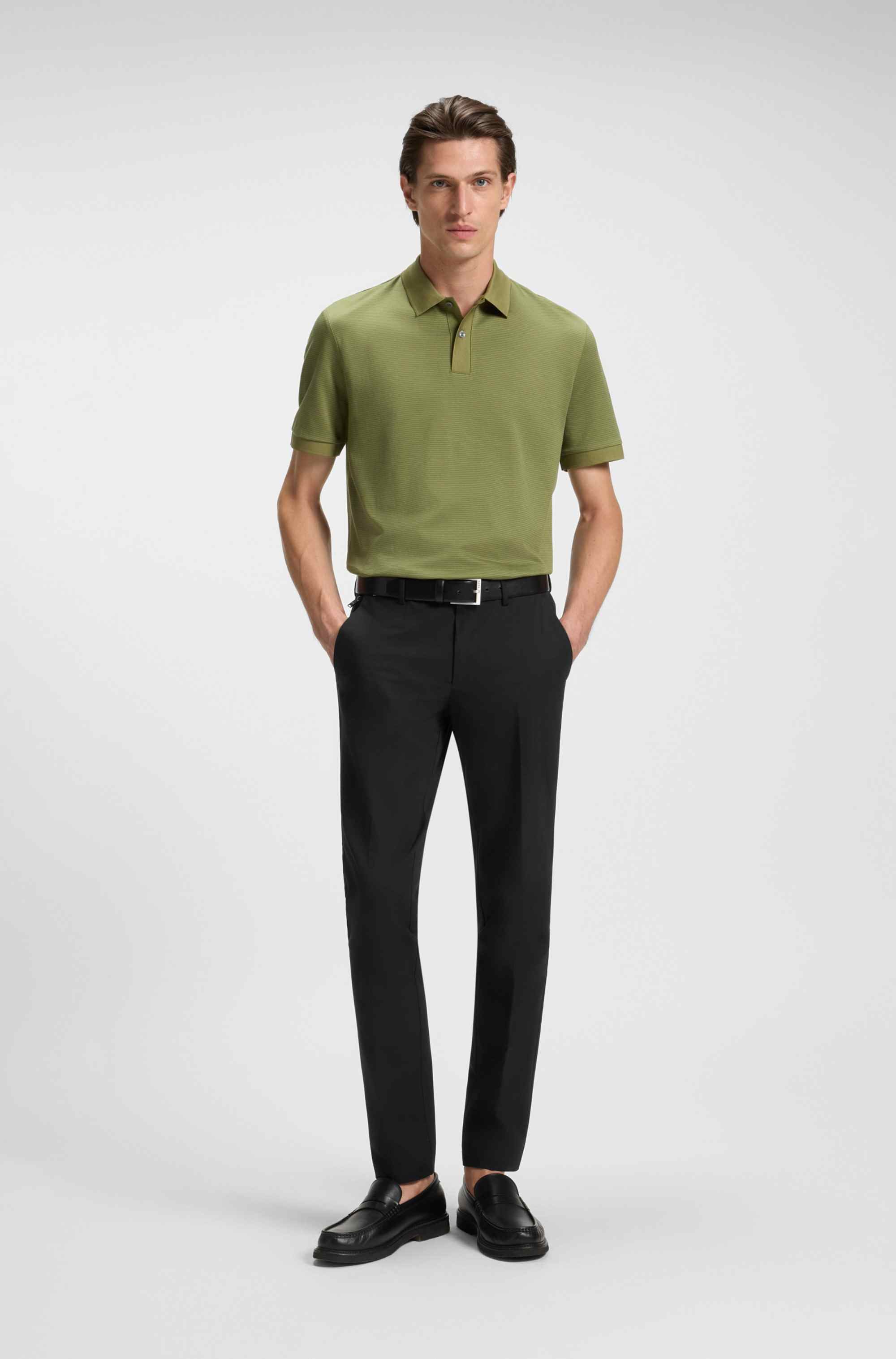 Slim-fit trousers in a stretch cotton blend