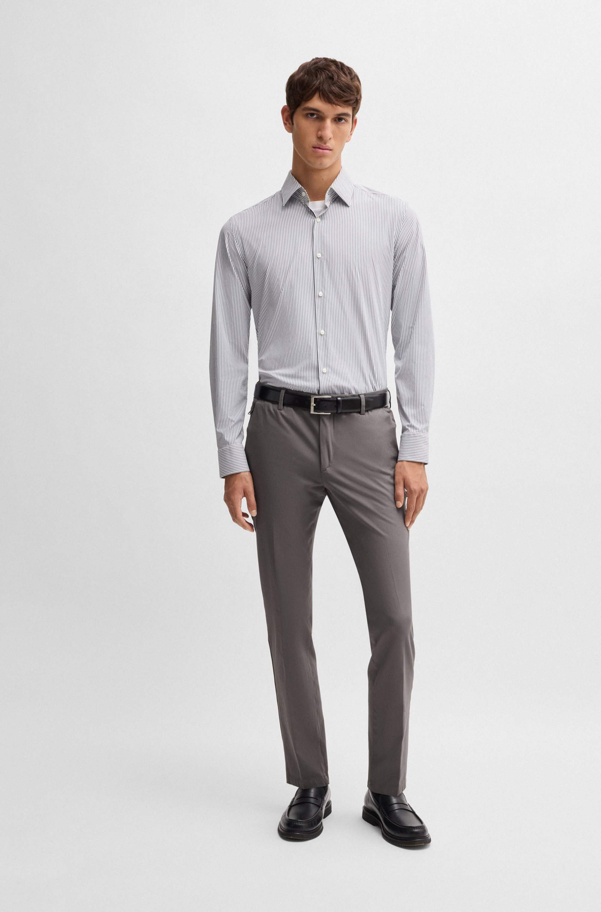 Slim-fit trousers in a stretch cotton blend