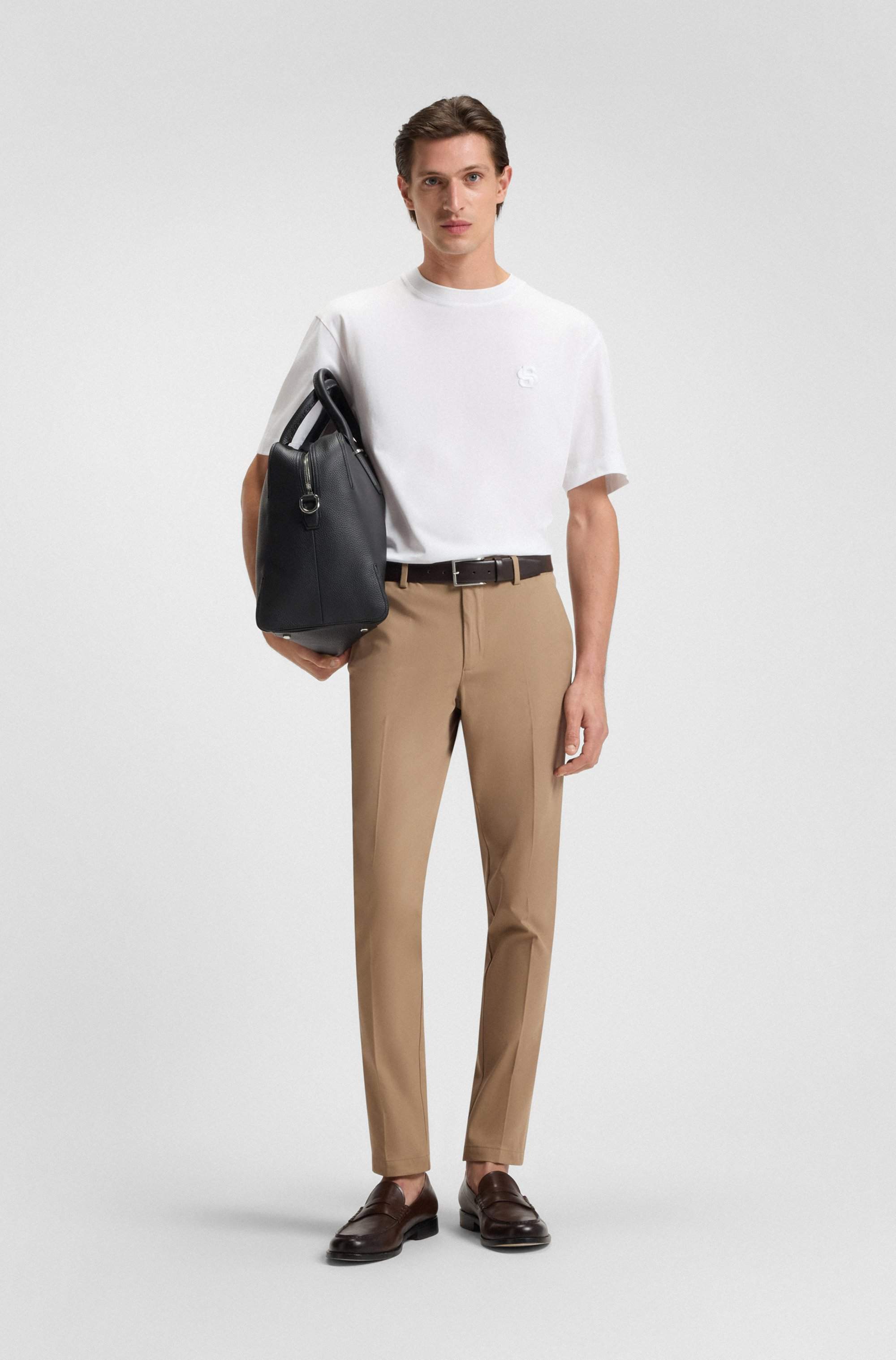 Slim-fit trousers in a stretch cotton blend