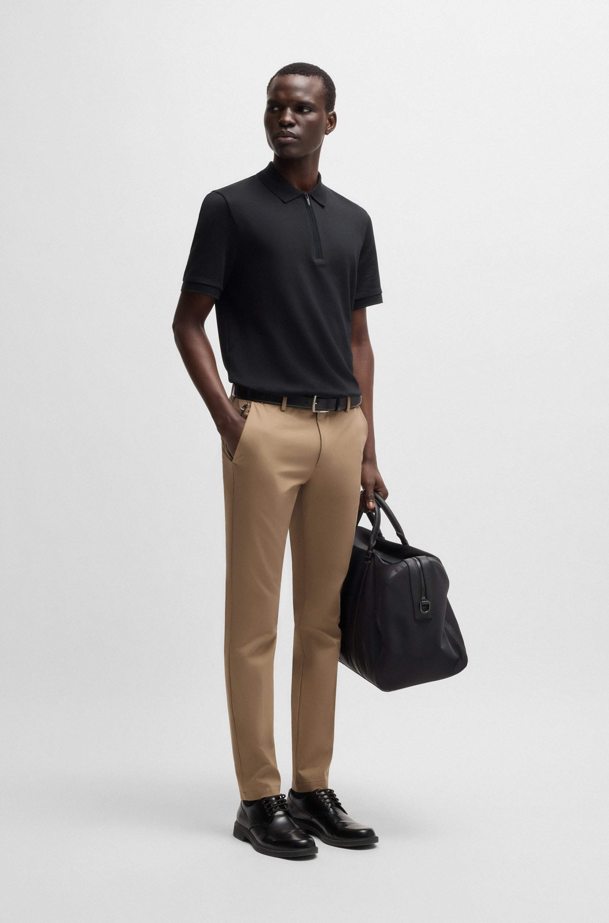 Slim-fit trousers in a stretch cotton blend