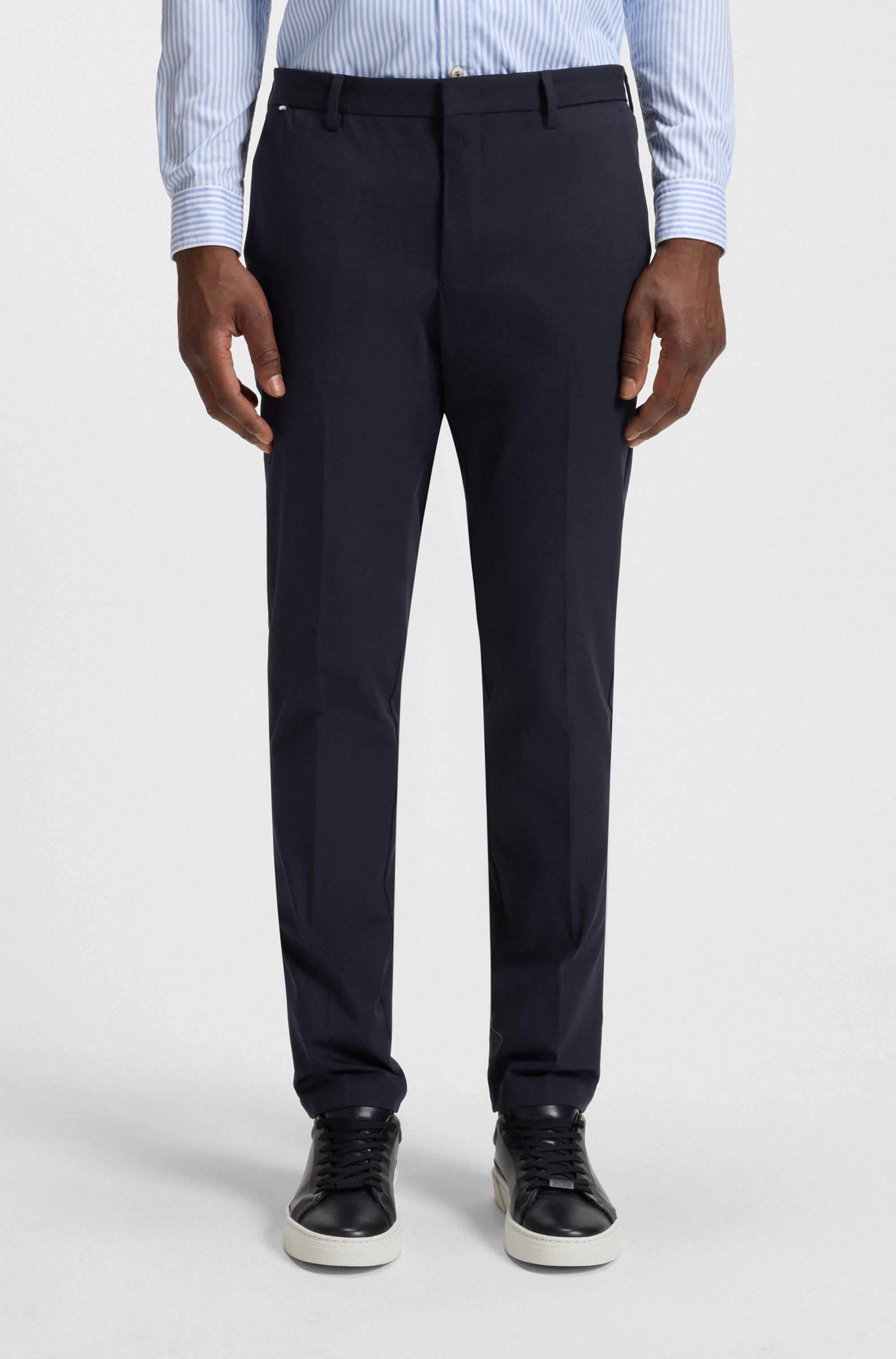 Slim-fit trousers in a stretch cotton blend