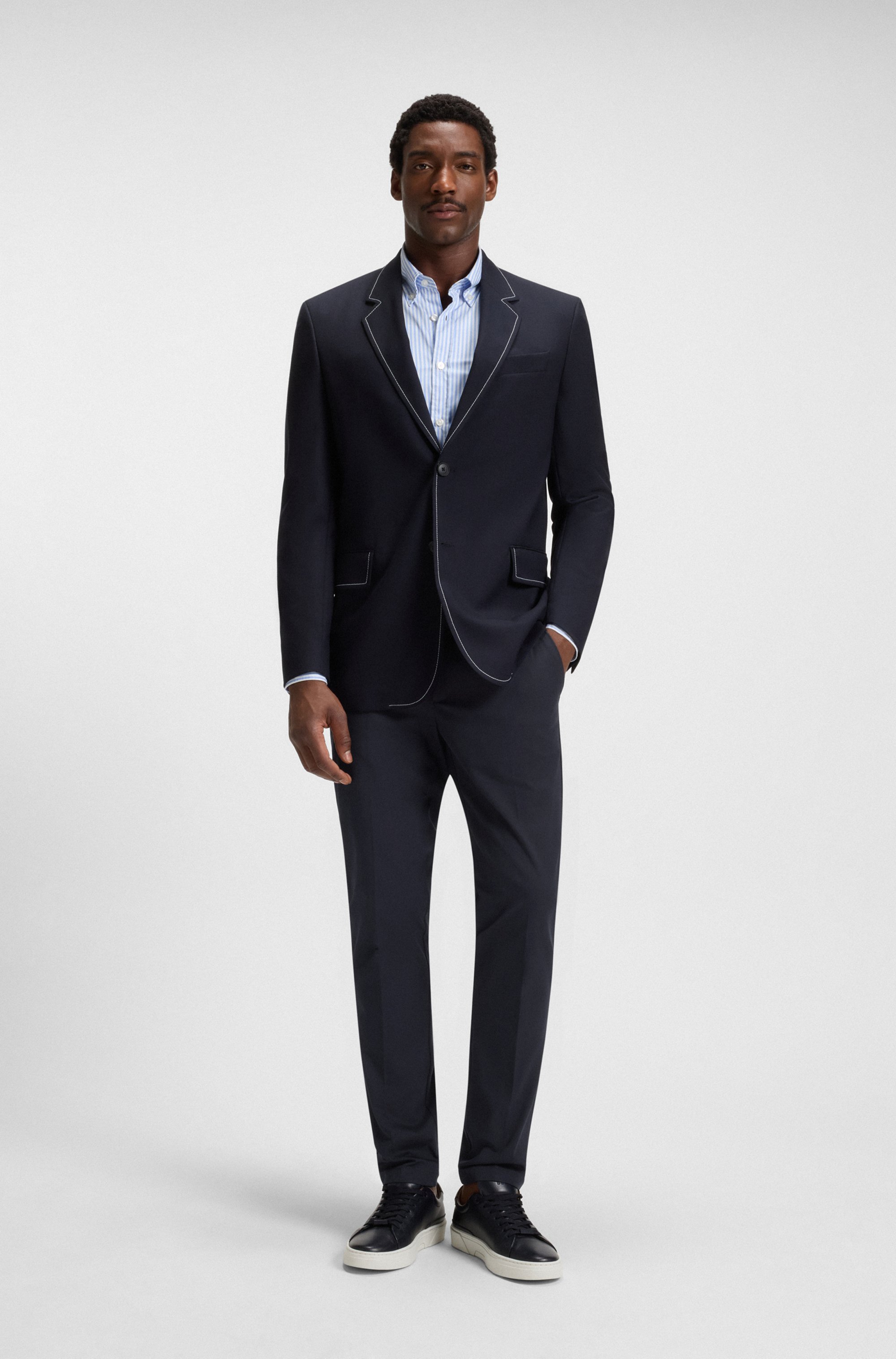 Slim-fit trousers in a stretch-cotton blend