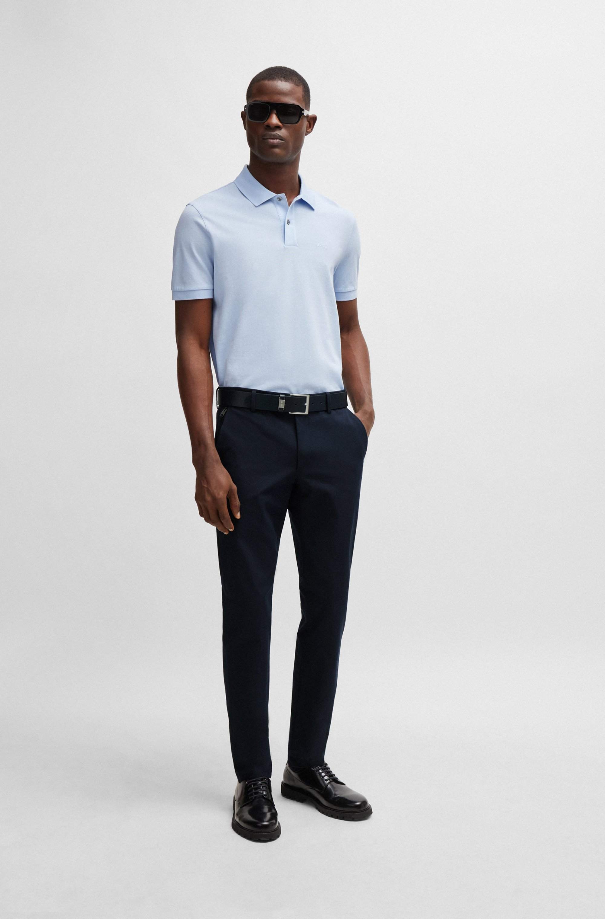 Slim-fit trousers in a stretch cotton blend
