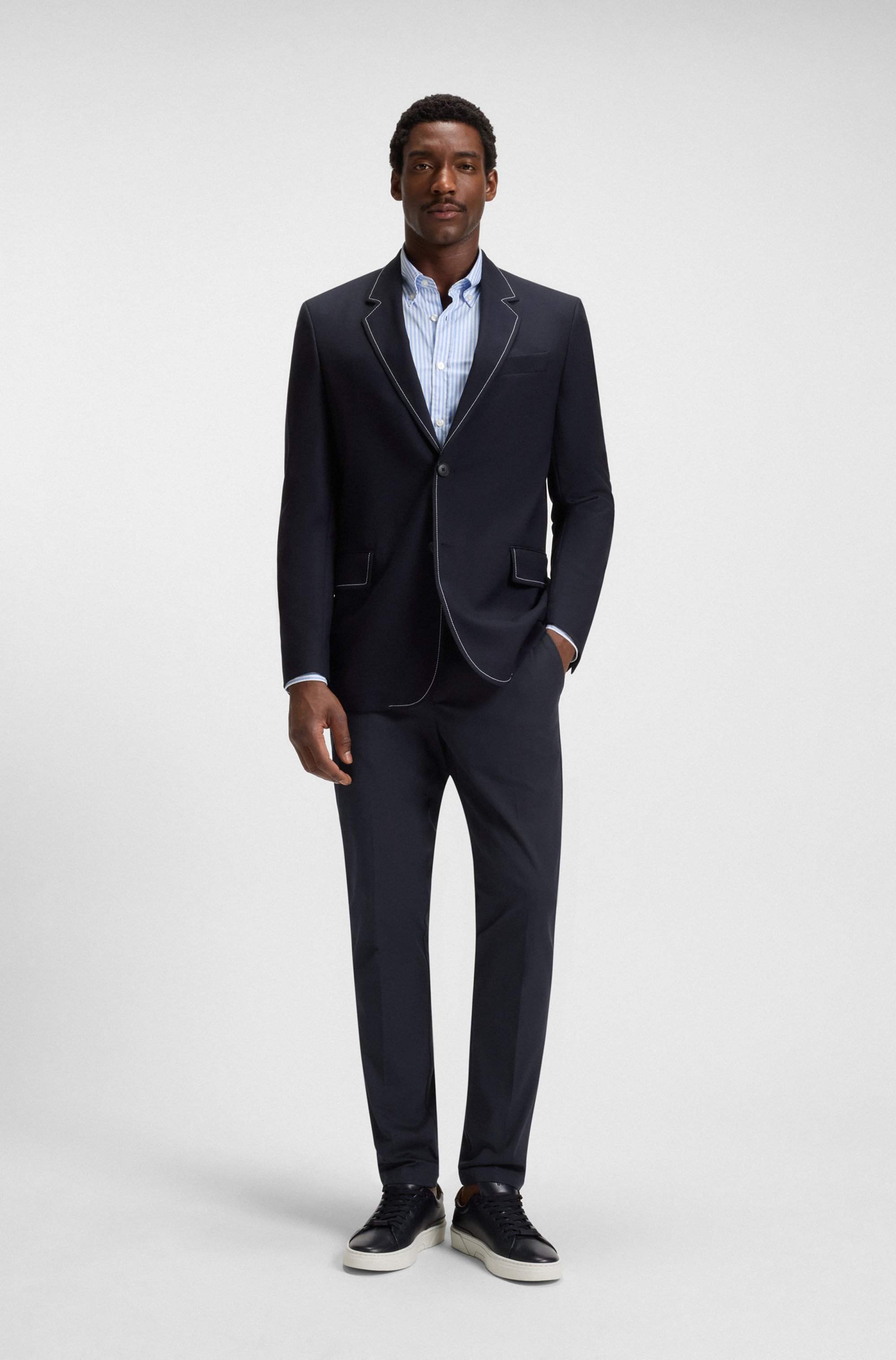 Slim-fit trousers in a stretch cotton blend
