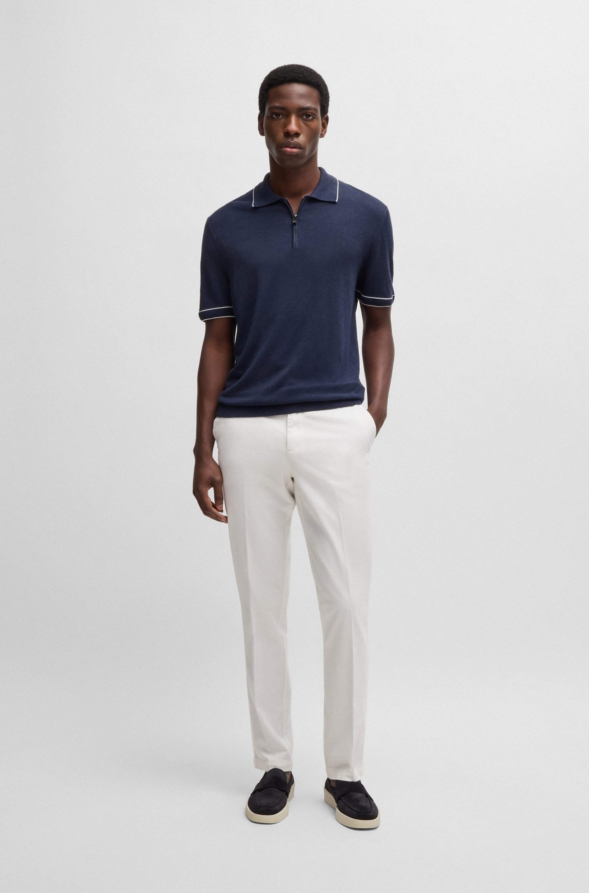 Slim-fit chinos in stretch-cotton gabardine