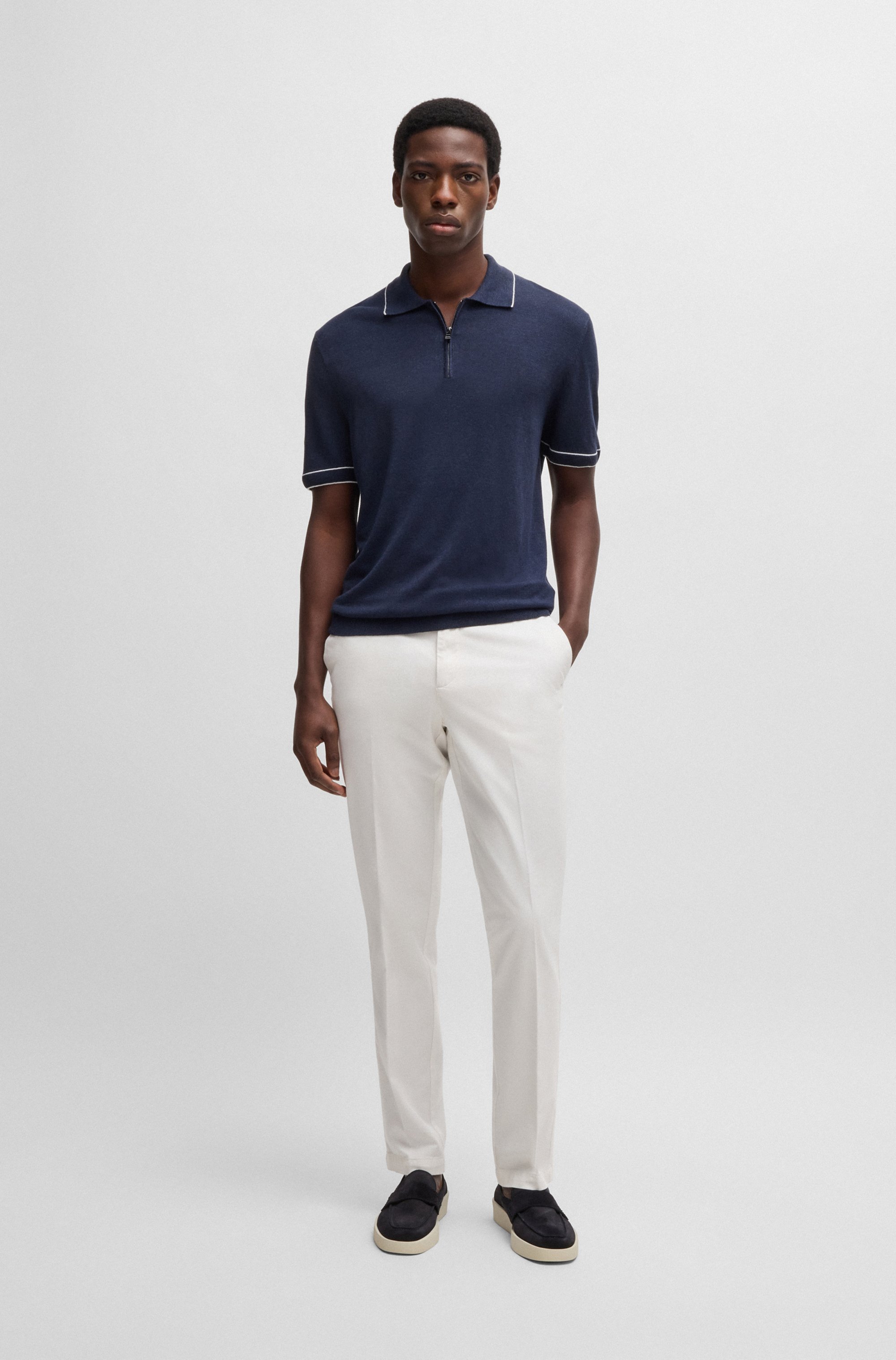 Slim-fit chinos in stretch-cotton gabardine