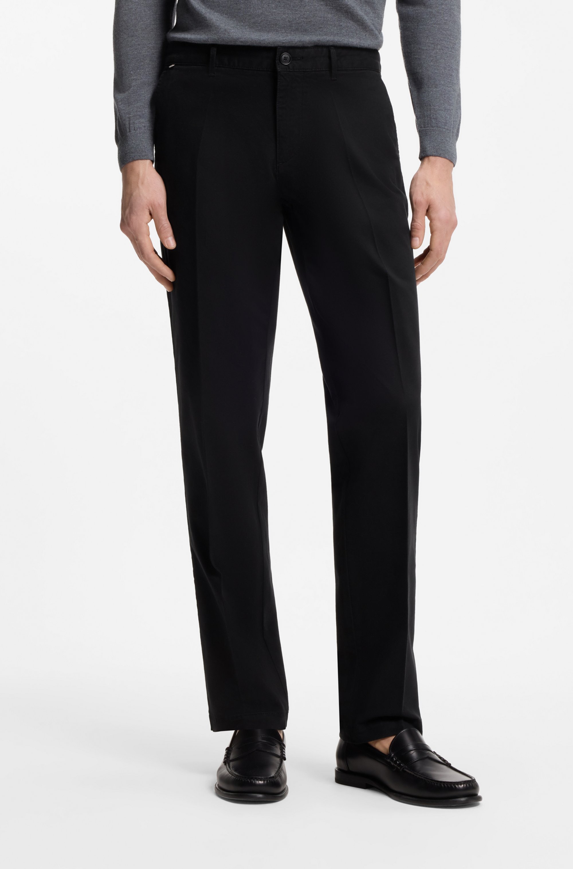 Regular-fit chinos in stretch-cotton gabardine