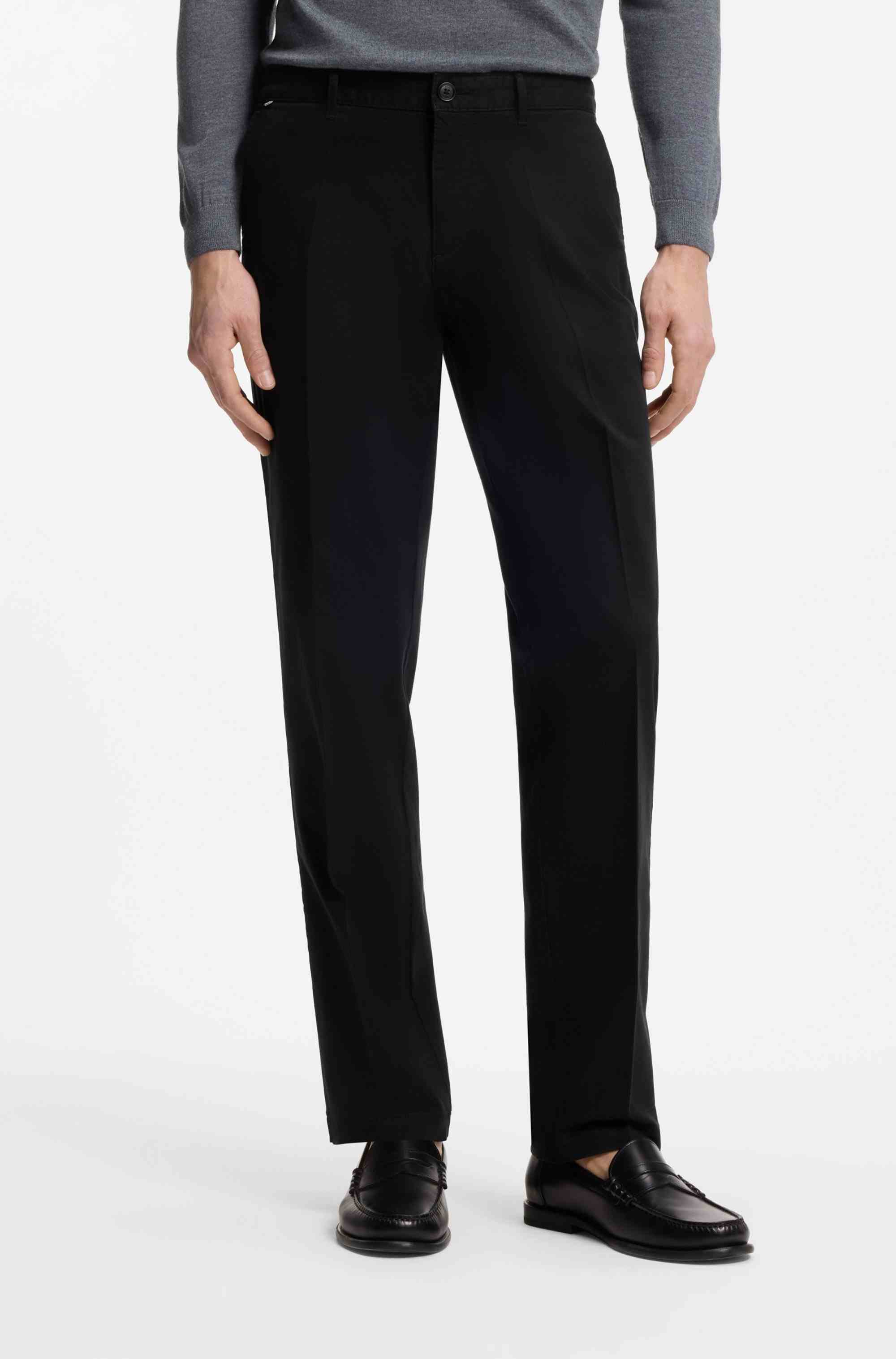 Regular-fit chinos in stretch-cotton gabardine