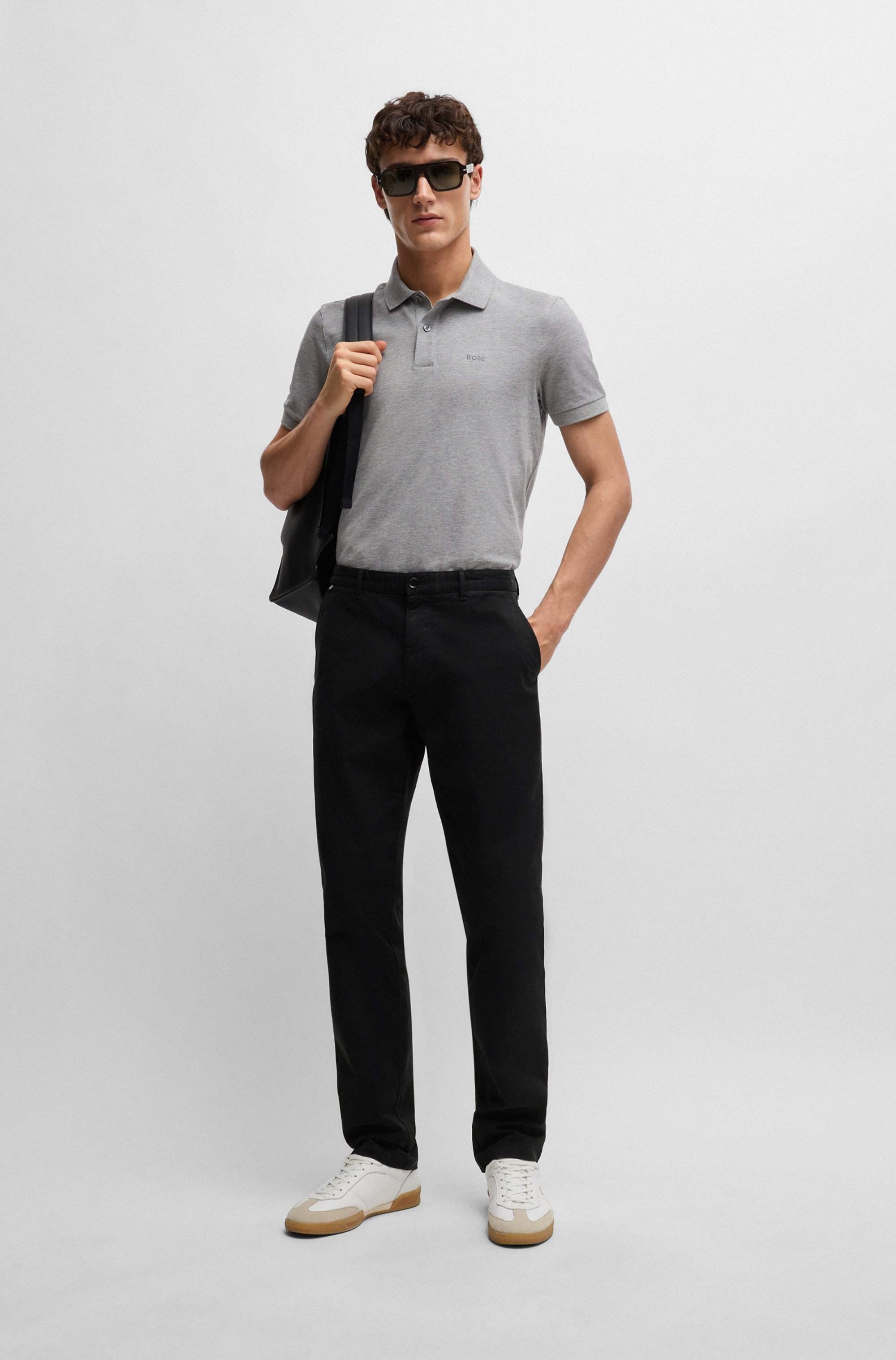Regular-fit chinos in stretch-cotton gabardine