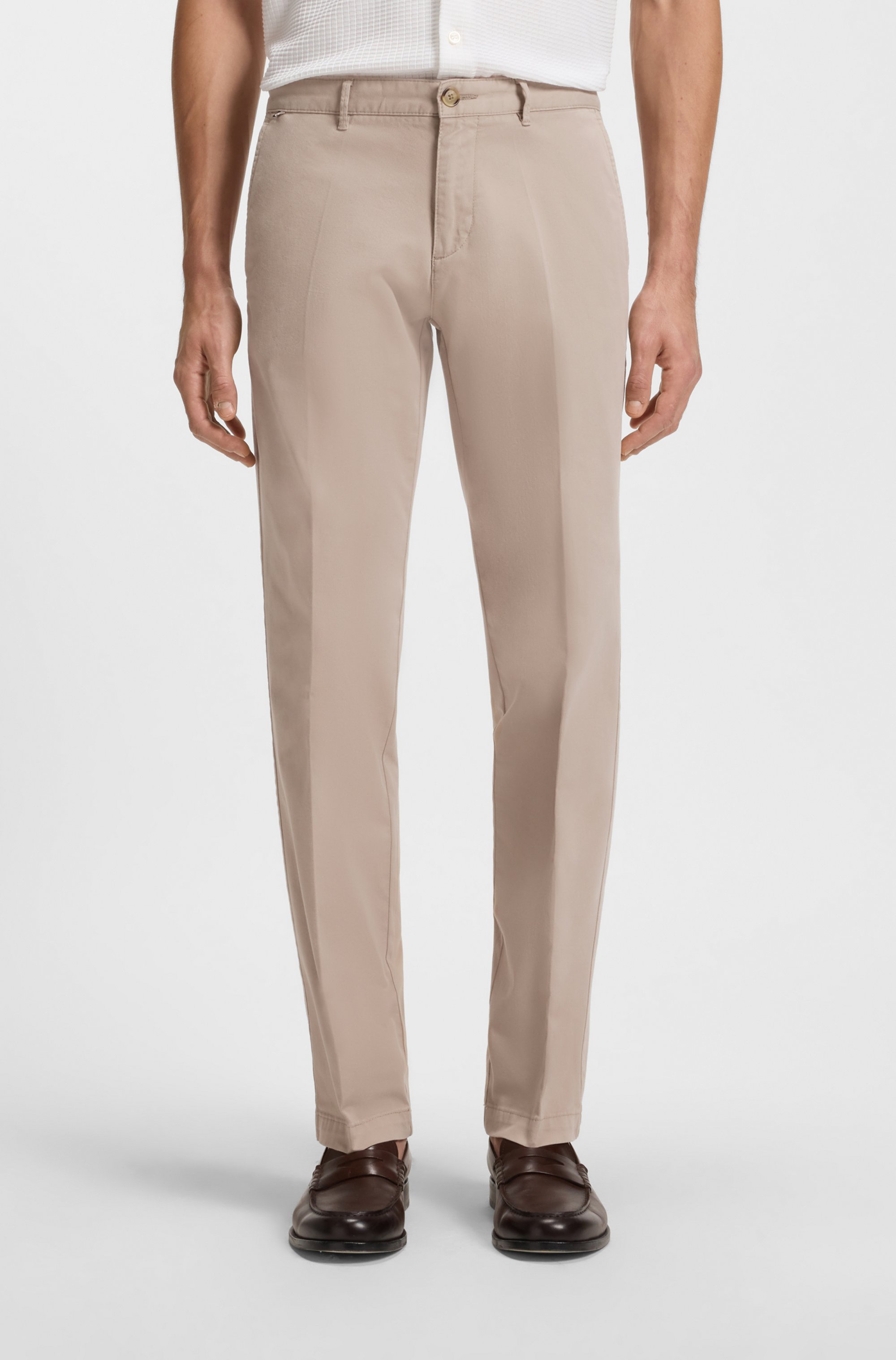 Regular-fit chinos in stretch-cotton gabardine