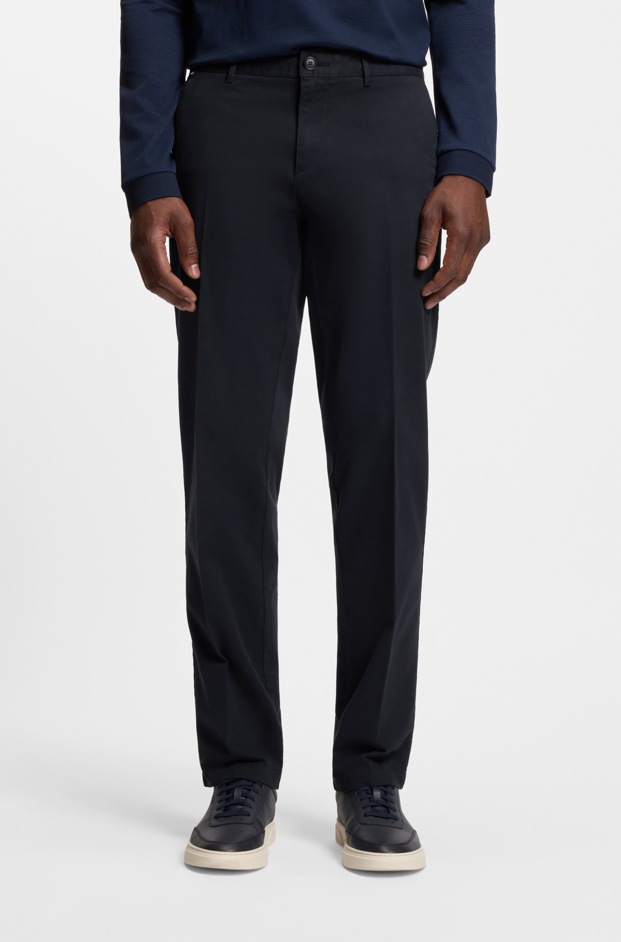 Regular-fit chinos in stretch-cotton gabardine