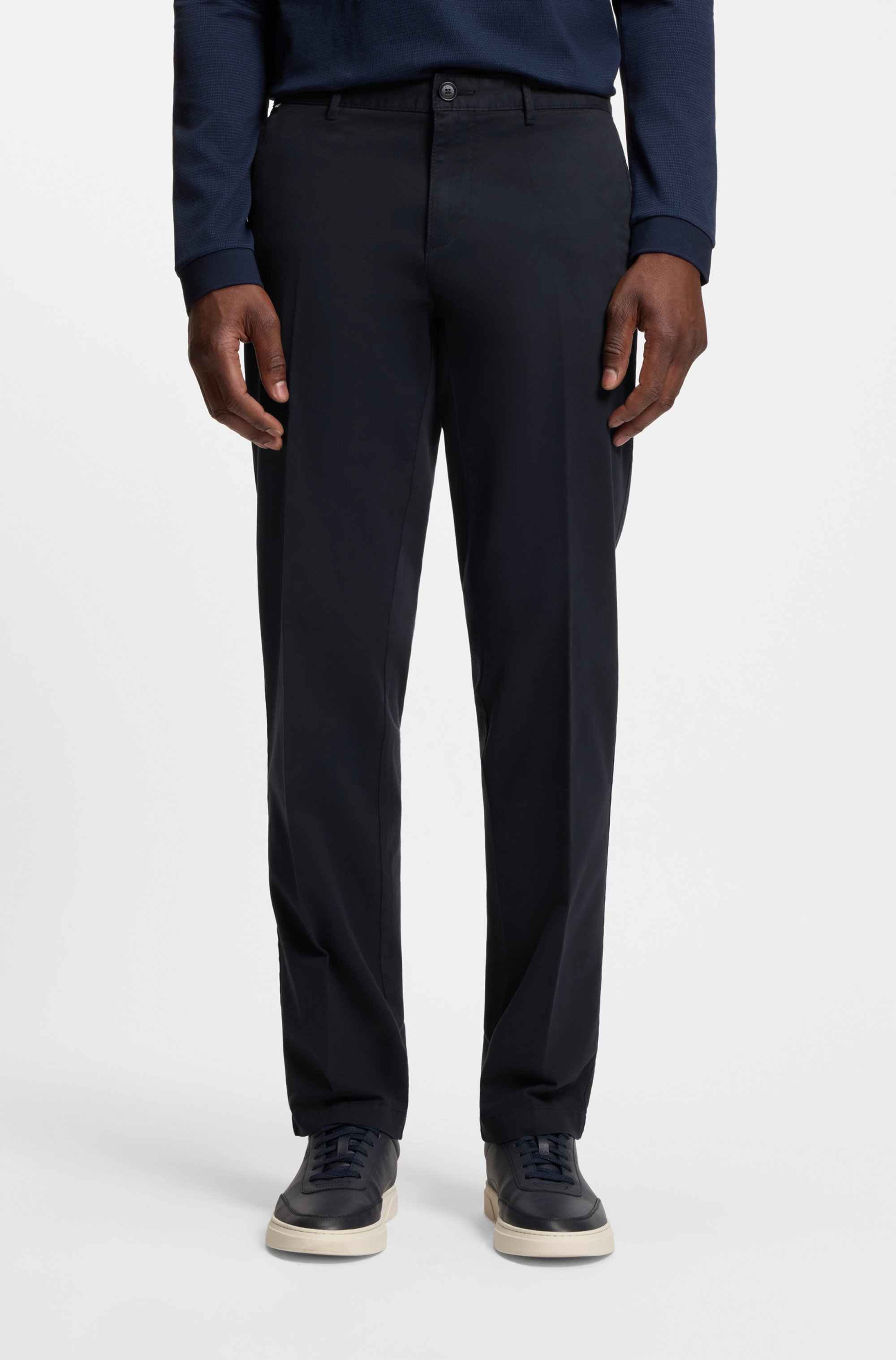 Regular-fit chinos in stretch-cotton gabardine