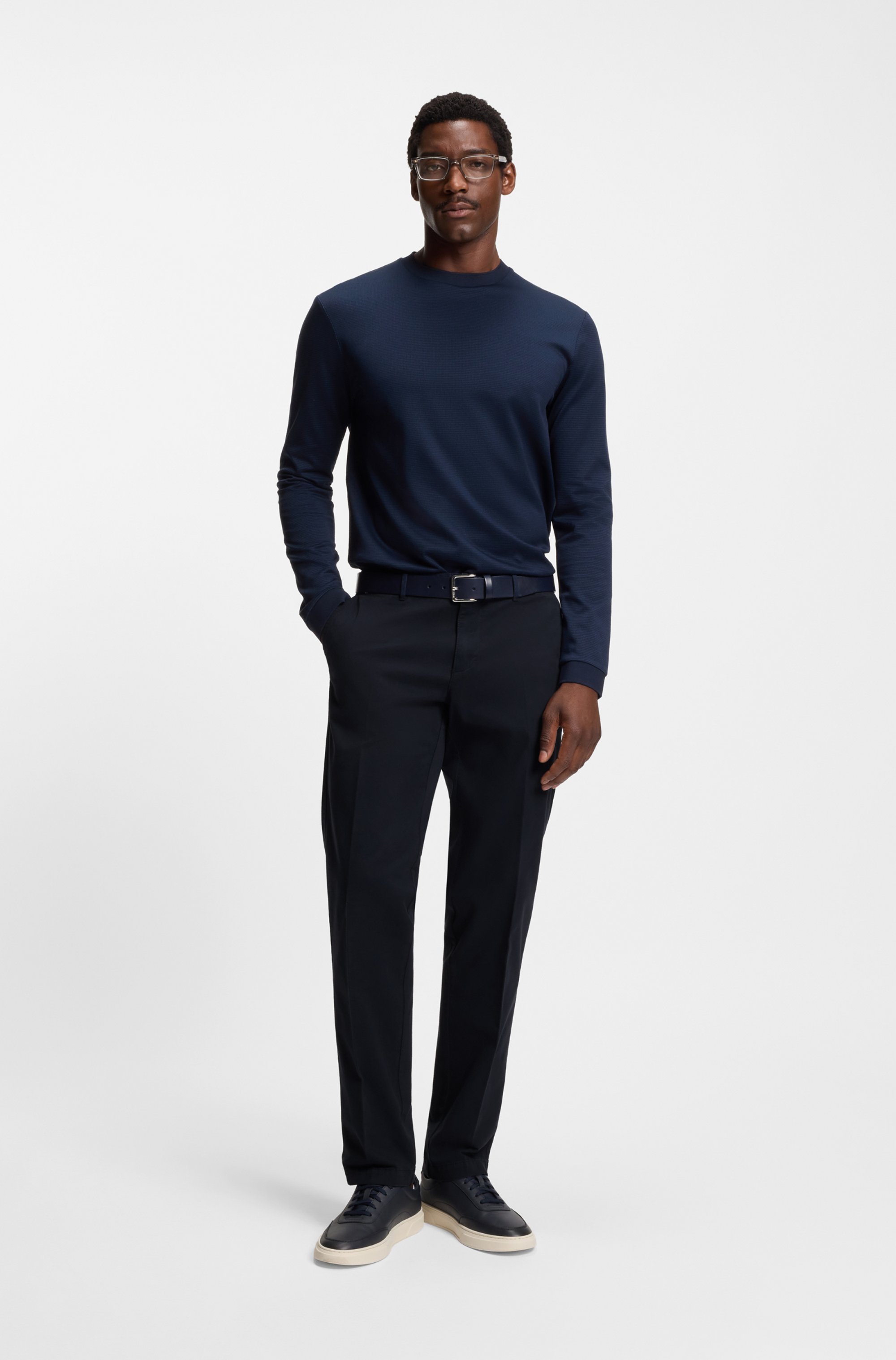 Regular-fit chinos in stretch-cotton gabardine