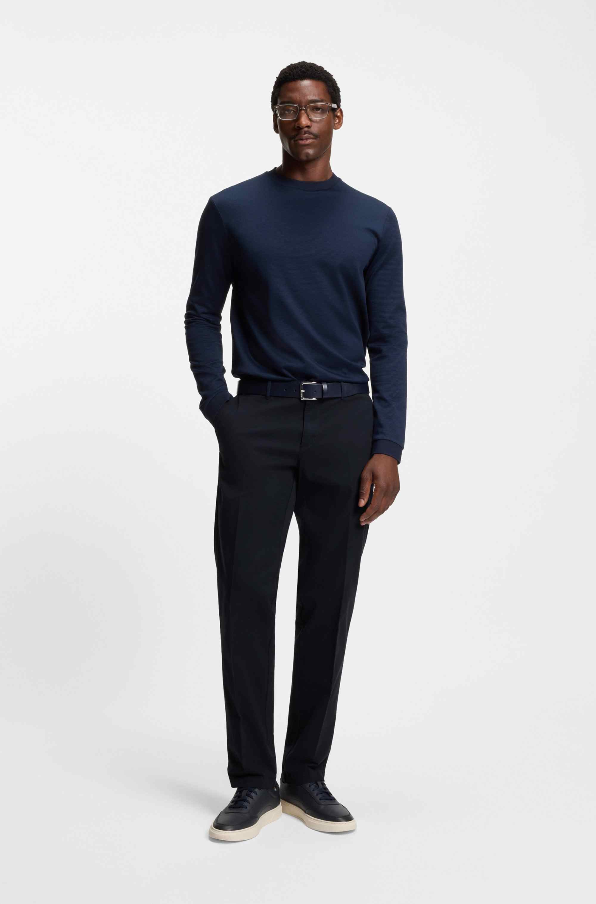 Regular-fit chinos in stretch-cotton gabardine
