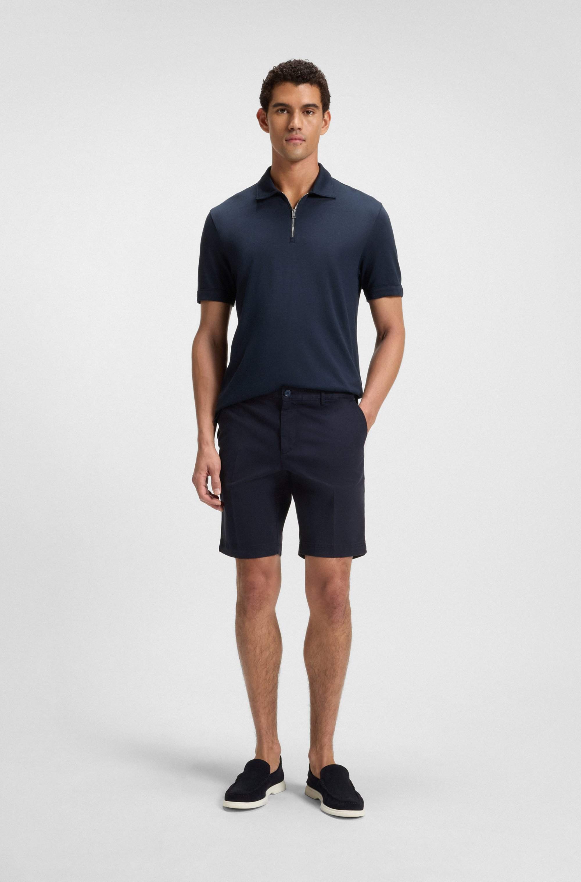 Slim-fit shorts in stretch-cotton gabardine