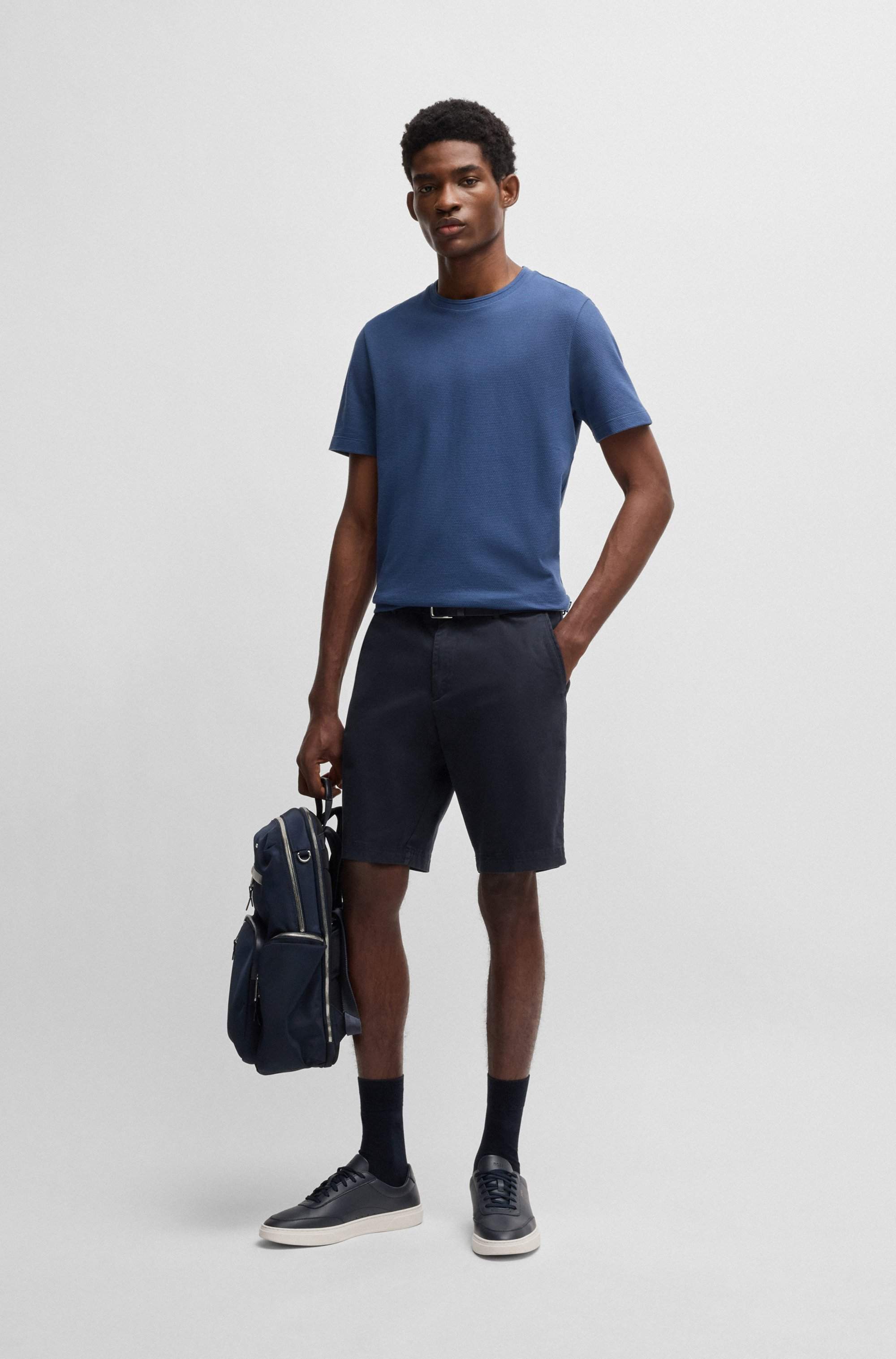 Slim-fit shorts in stretch-cotton gabardine