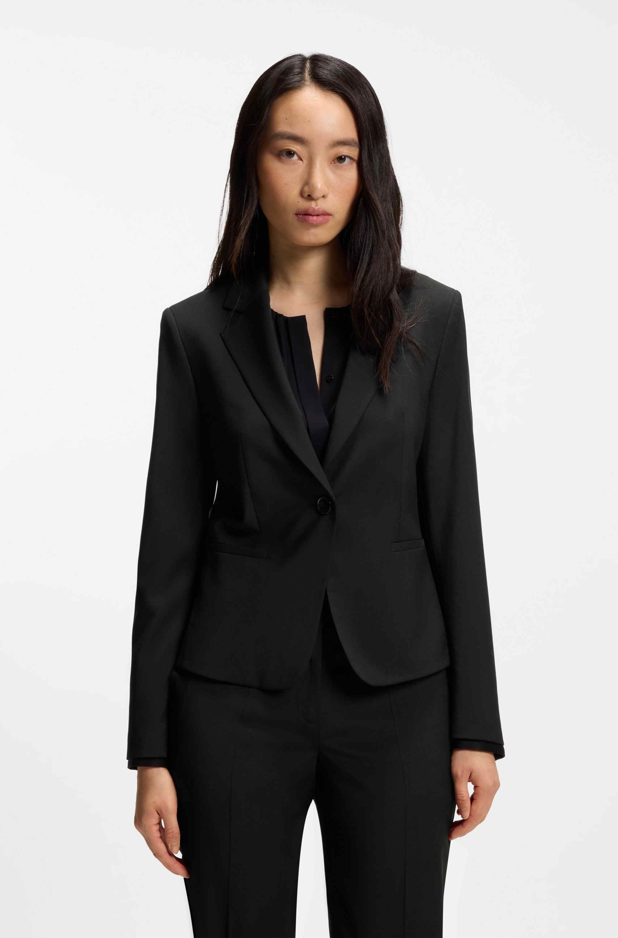 Regular-fit blazer in Italian-made virgin wool