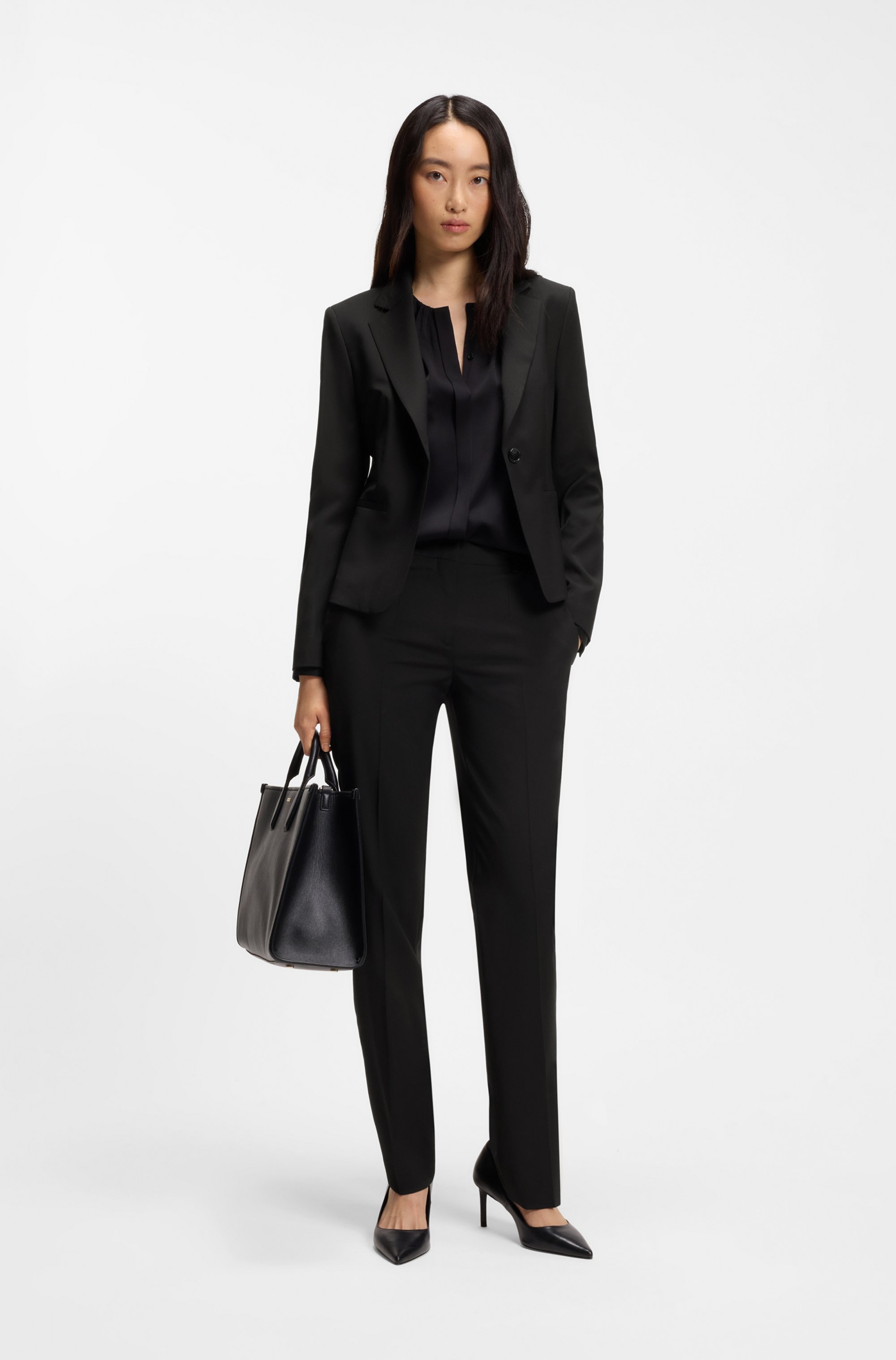 Regular-fit blazer in Italian-made virgin wool