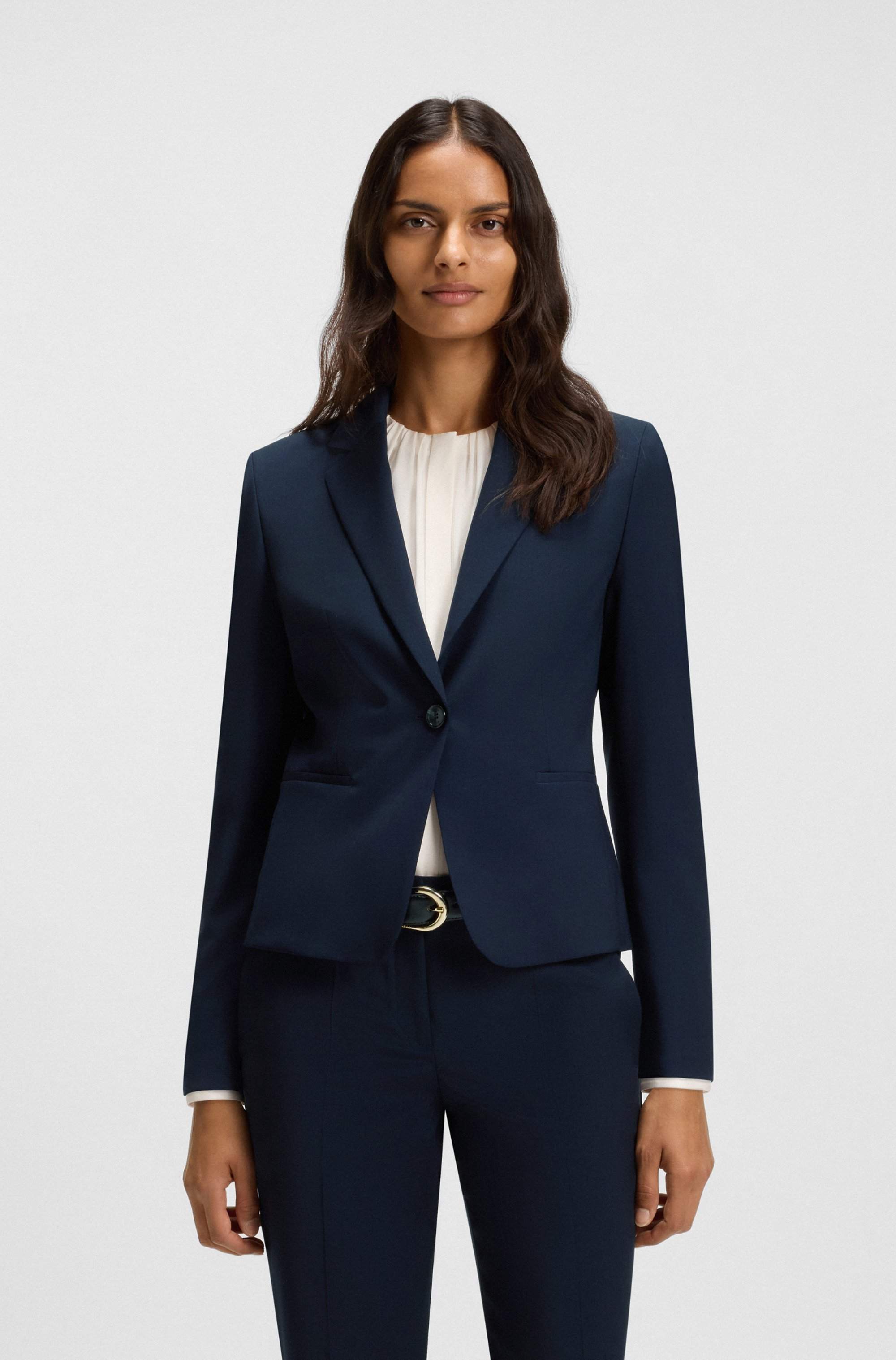 Regular-fit blazer in Italian-made virgin wool