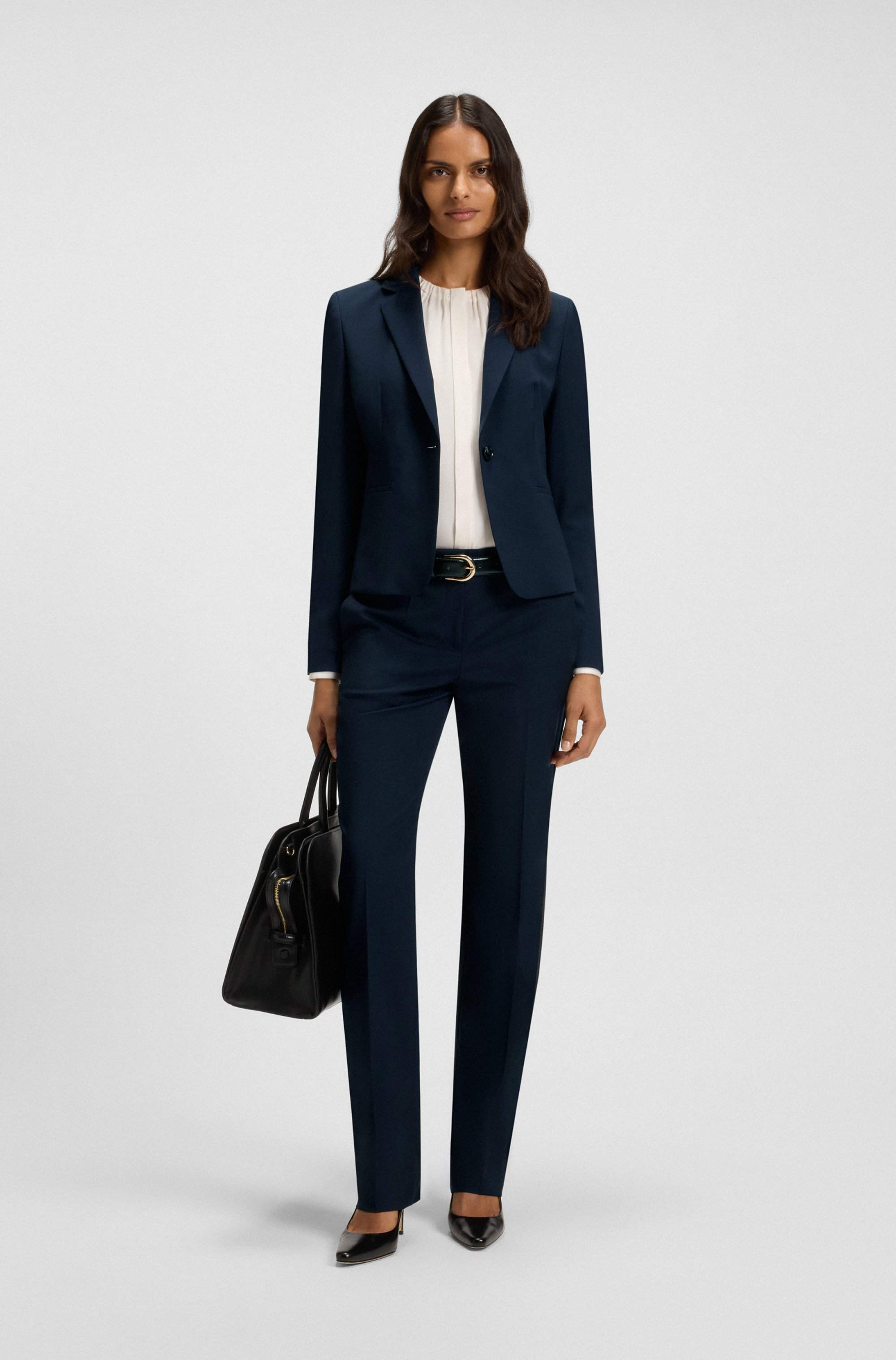 Regular-fit blazer in Italian-made virgin wool