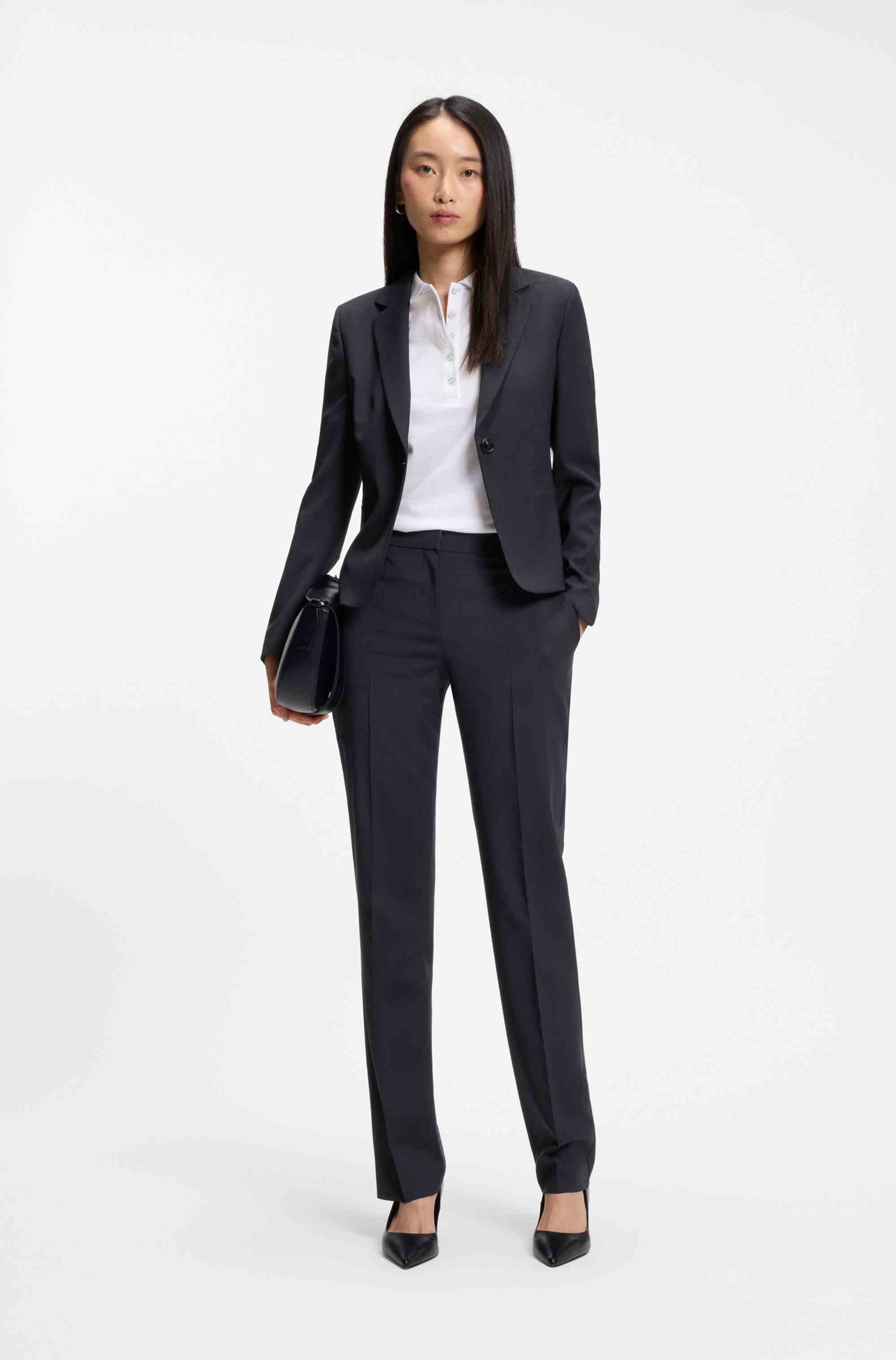Regular-fit blazer in Italian-made virgin wool