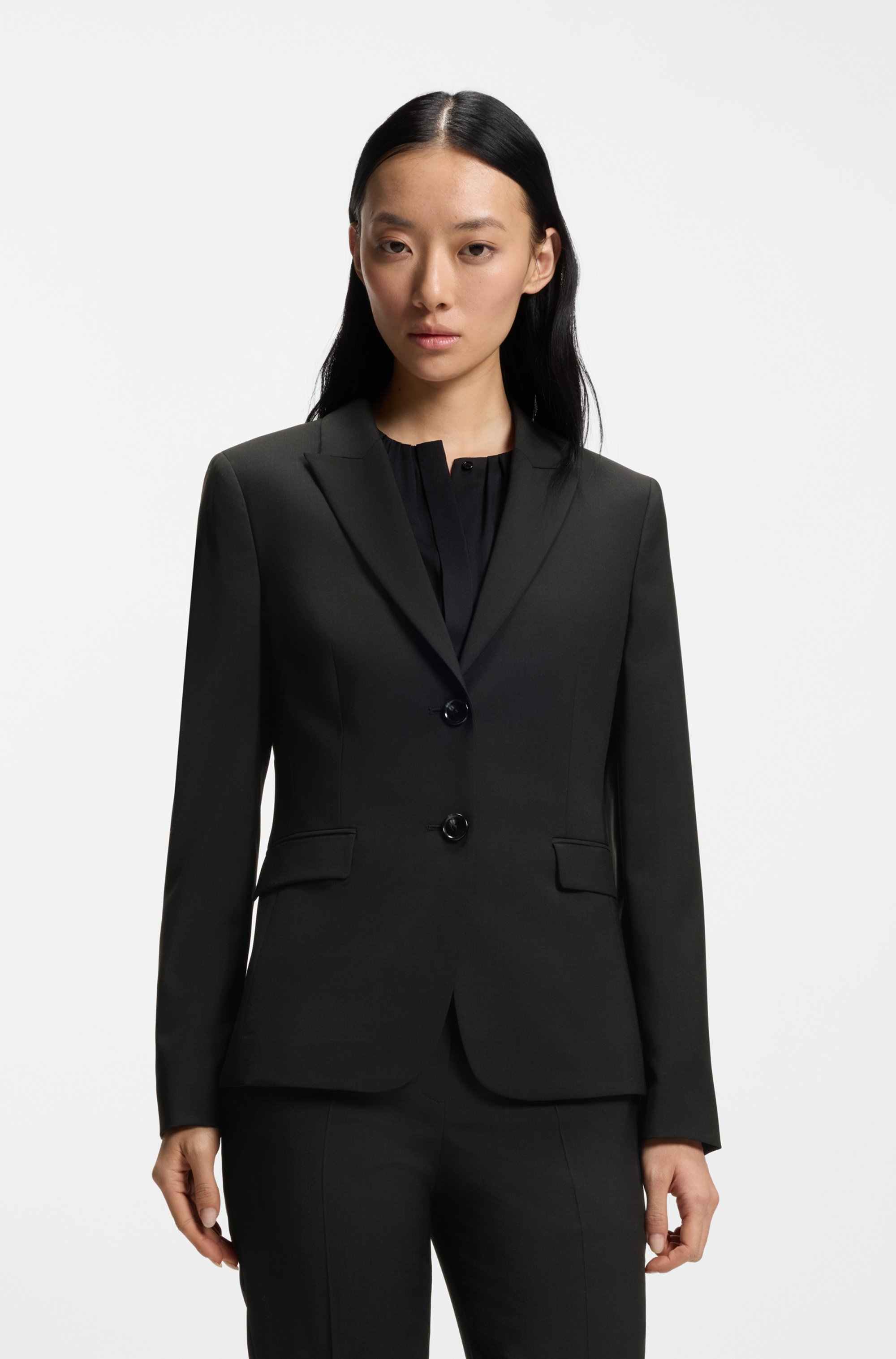 Slim-fit blazer in Italian-made virgin wool