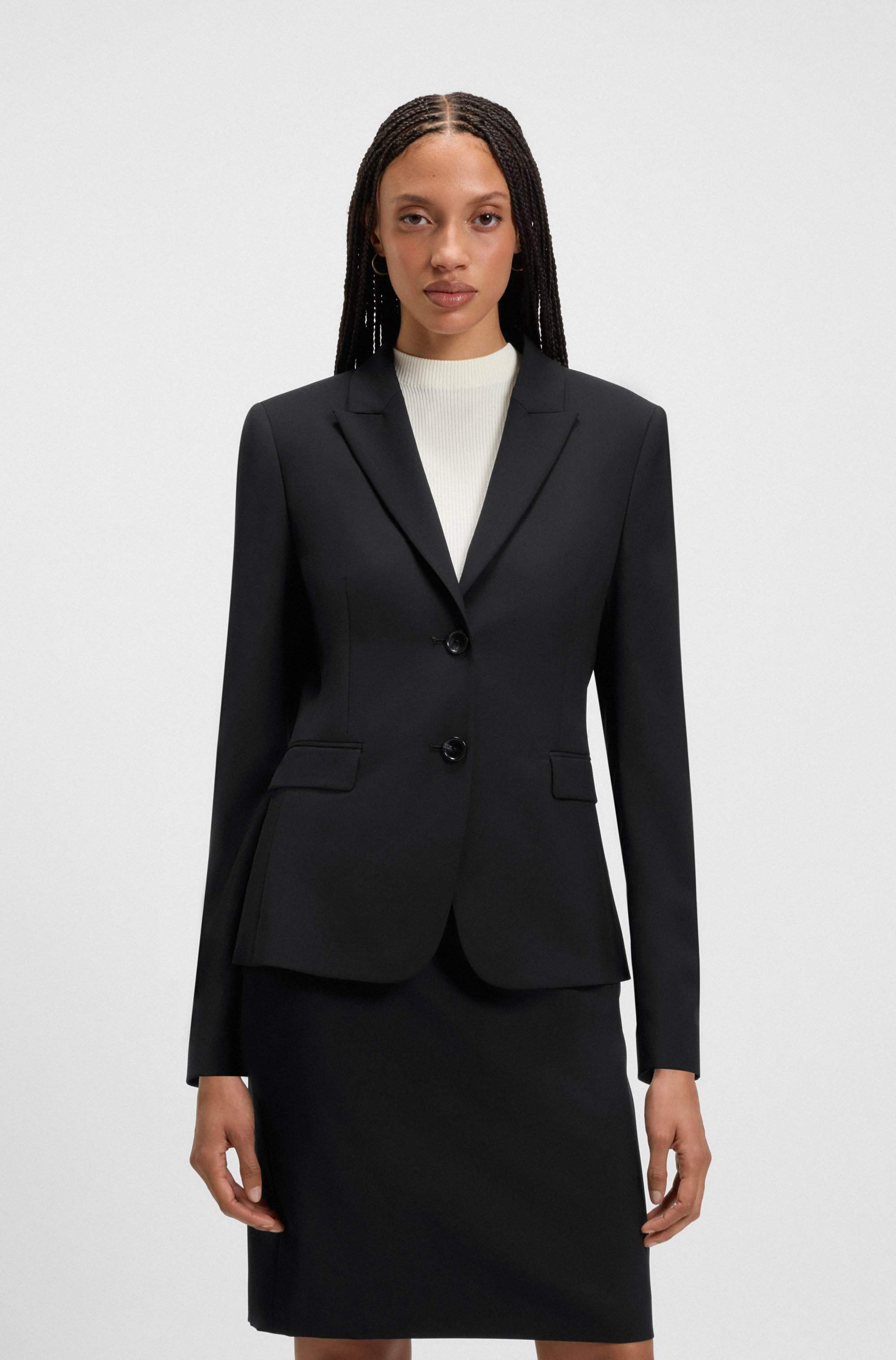 Slim-fit blazer in virgin wool