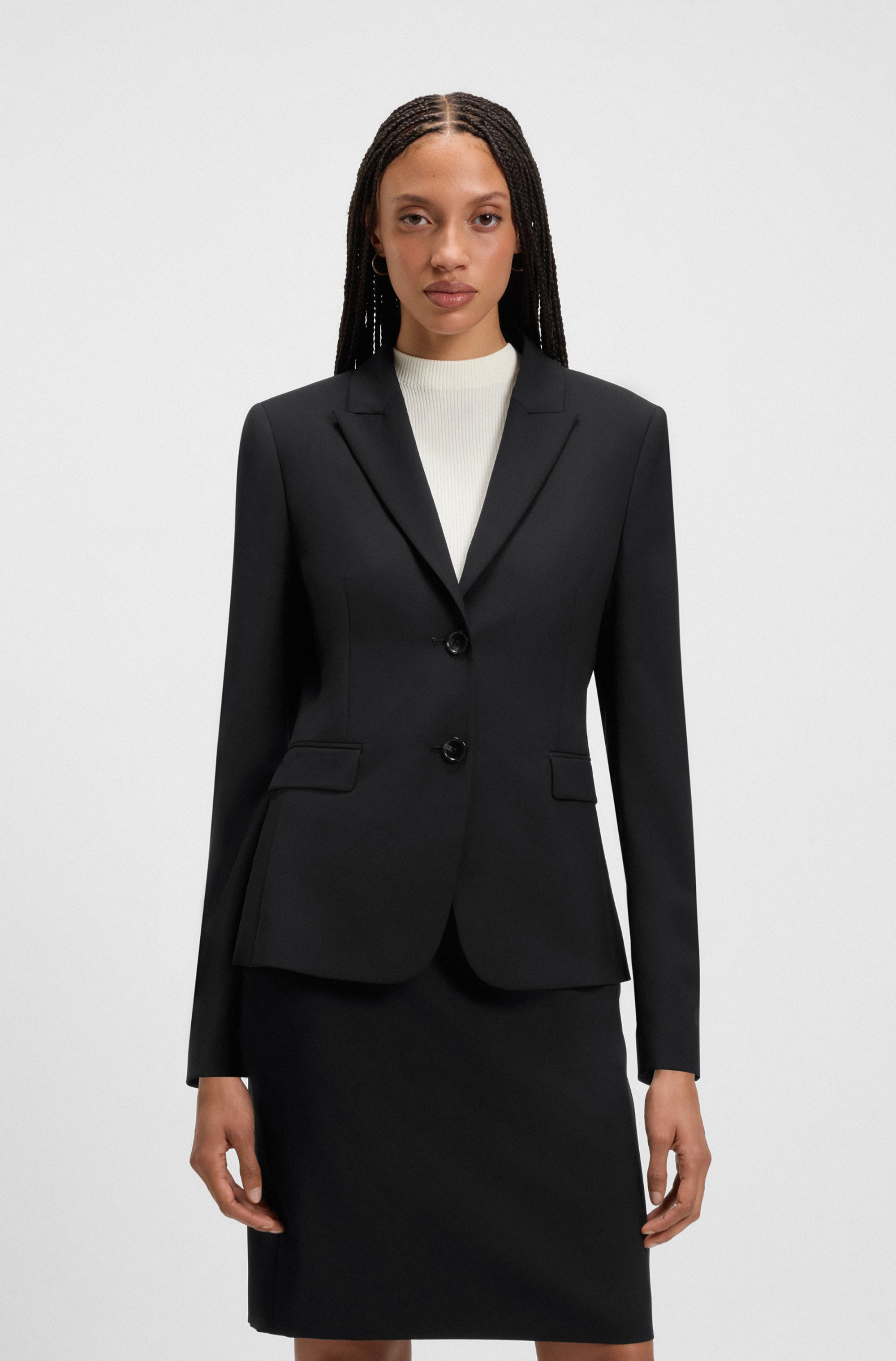 Slim-fit blazer in Italian-made virgin wool