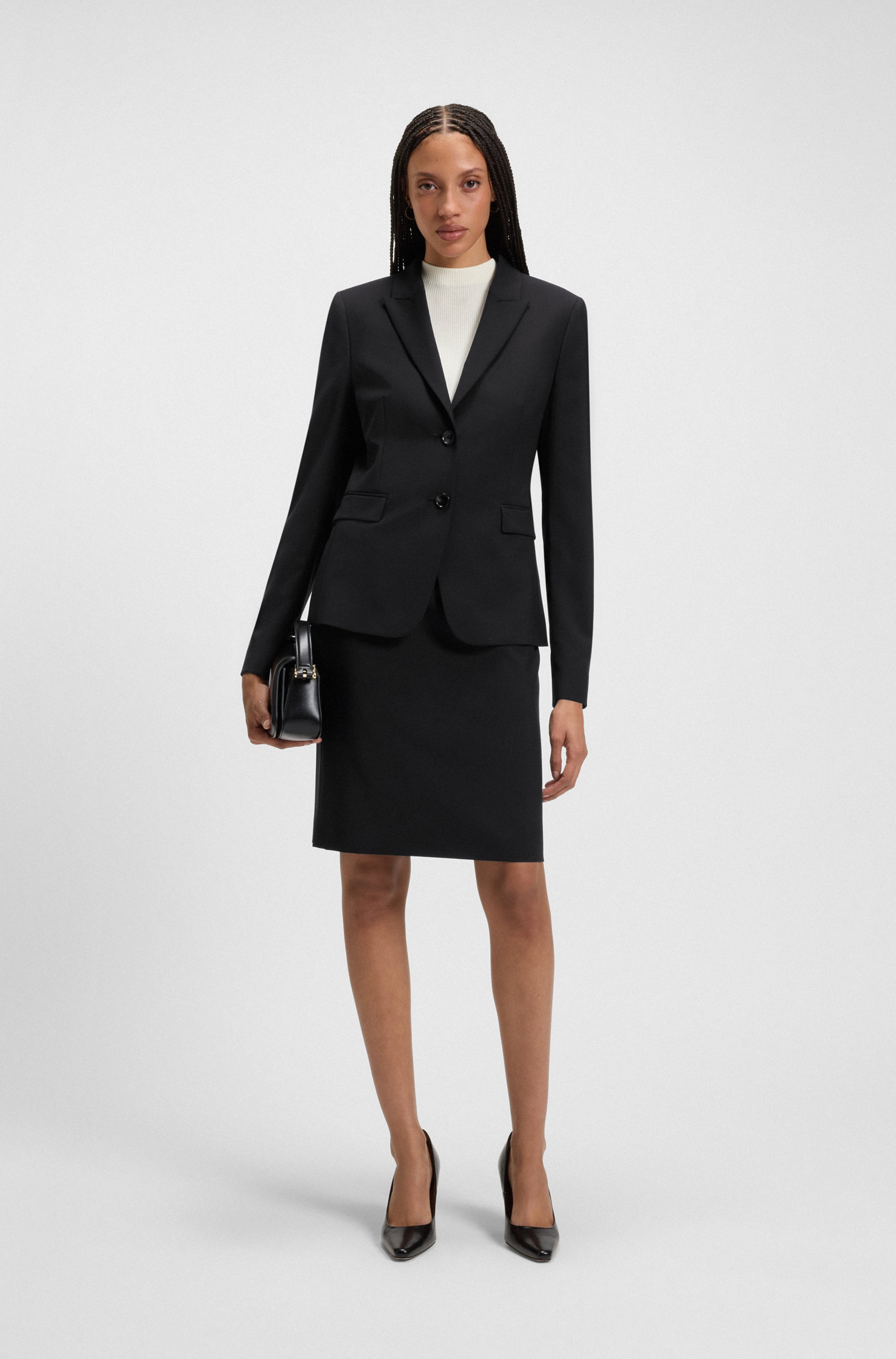 Slim-fit blazer in Italian-made virgin wool