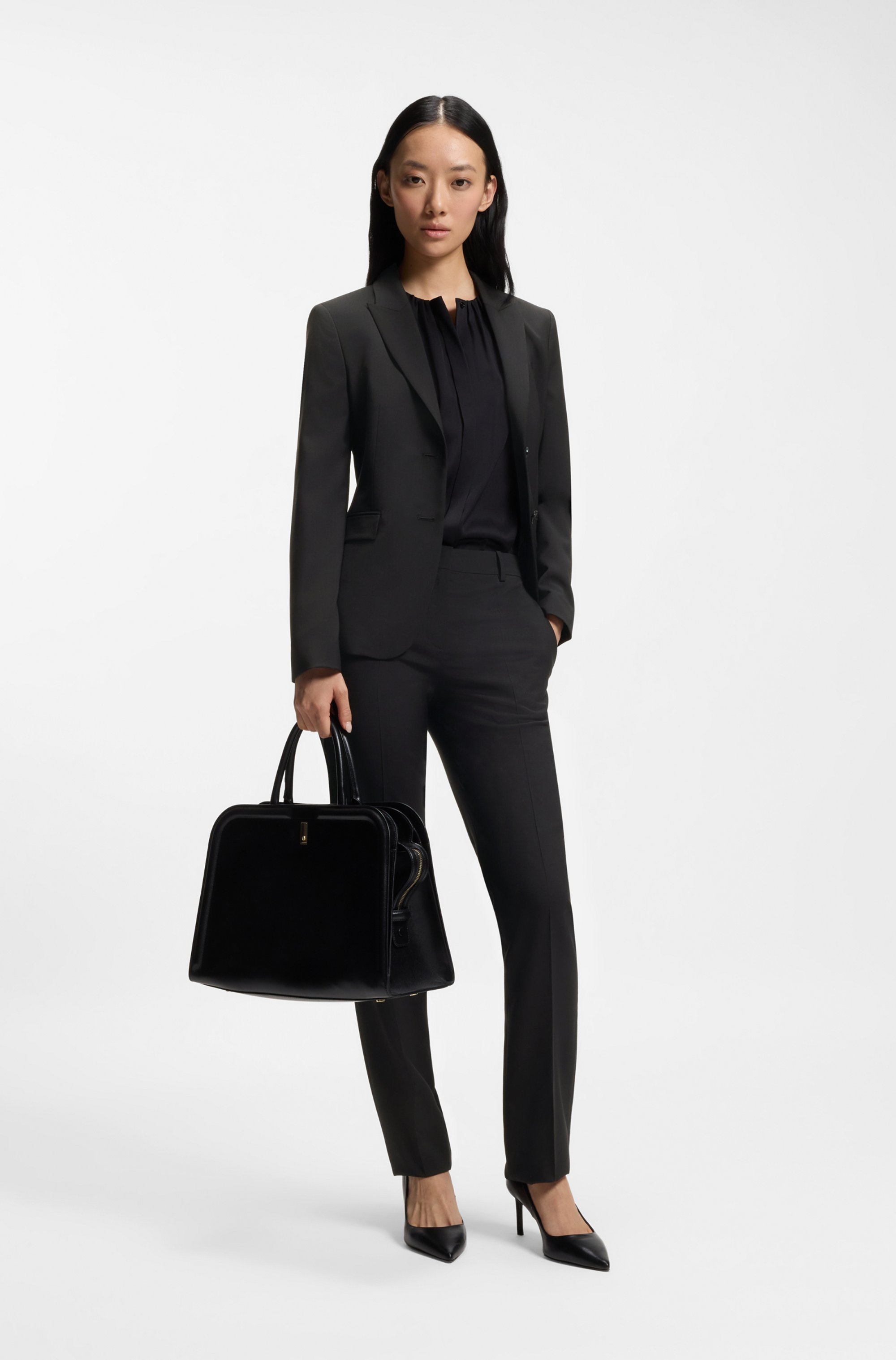 Slim-fit blazer in Italian-made virgin wool