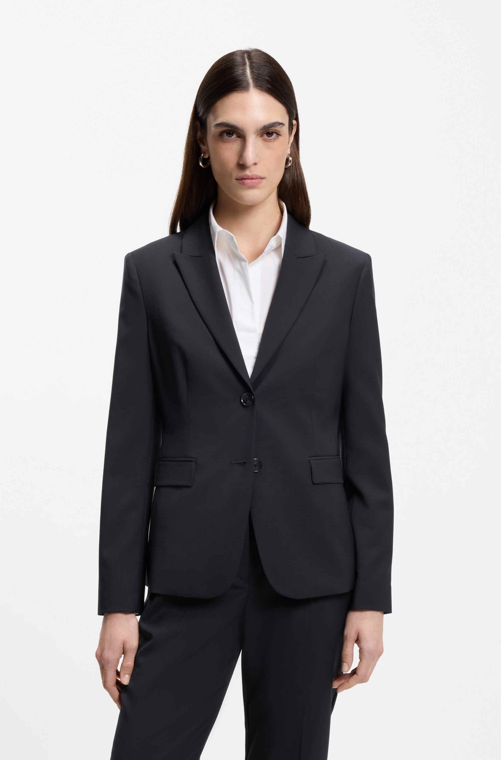 Slim-fit blazer in Italian-made virgin wool
