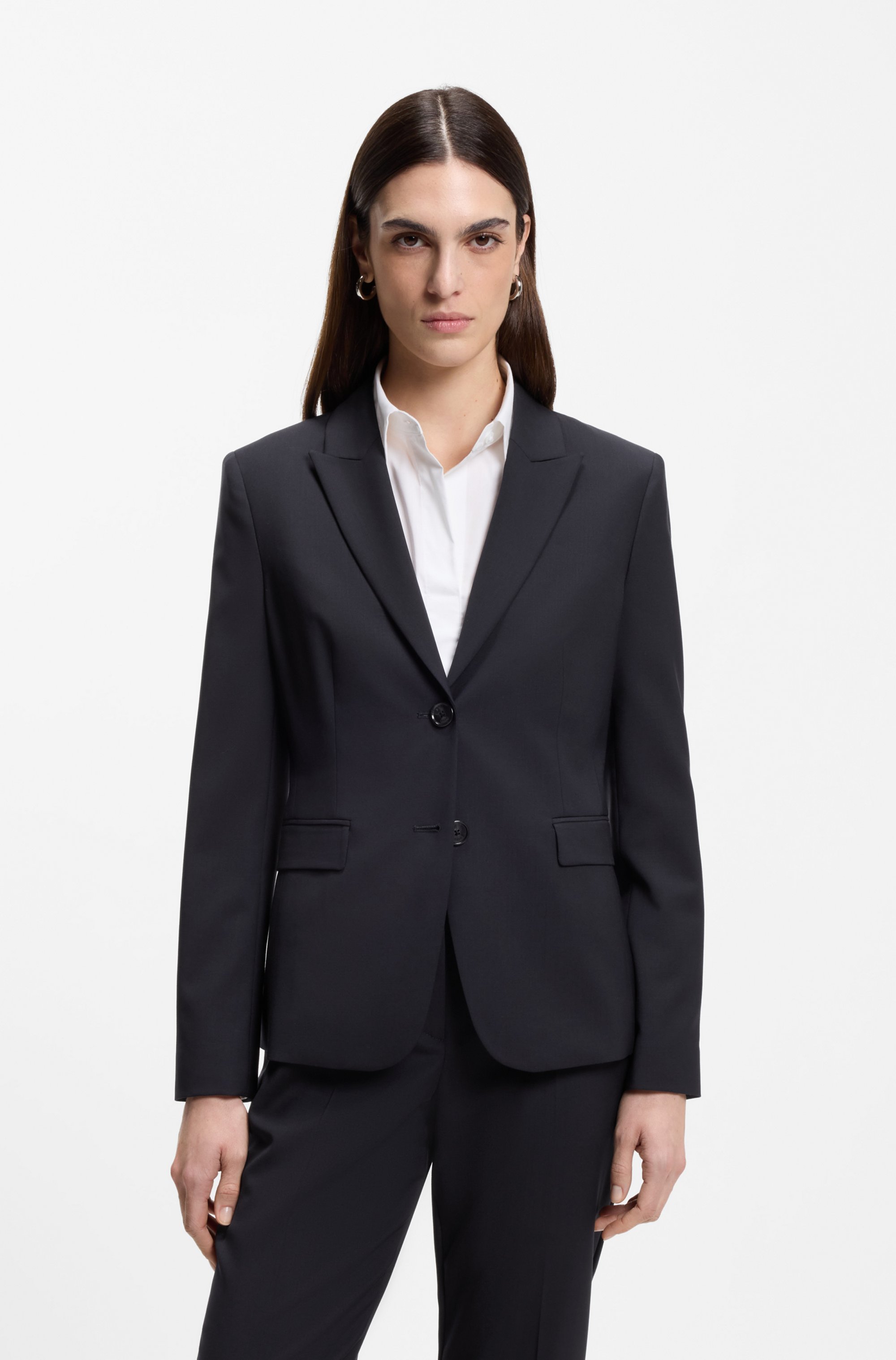 Slim-fit blazer in Italian-made virgin wool
