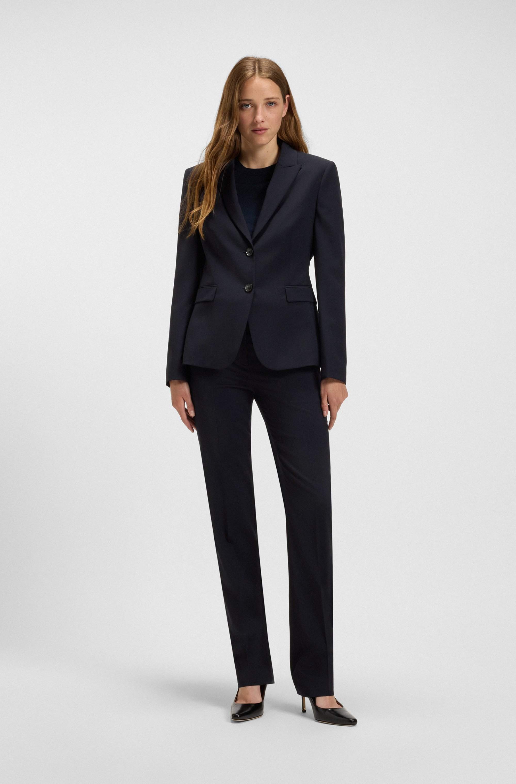 Slim-fit blazer in Italian-made virgin wool
