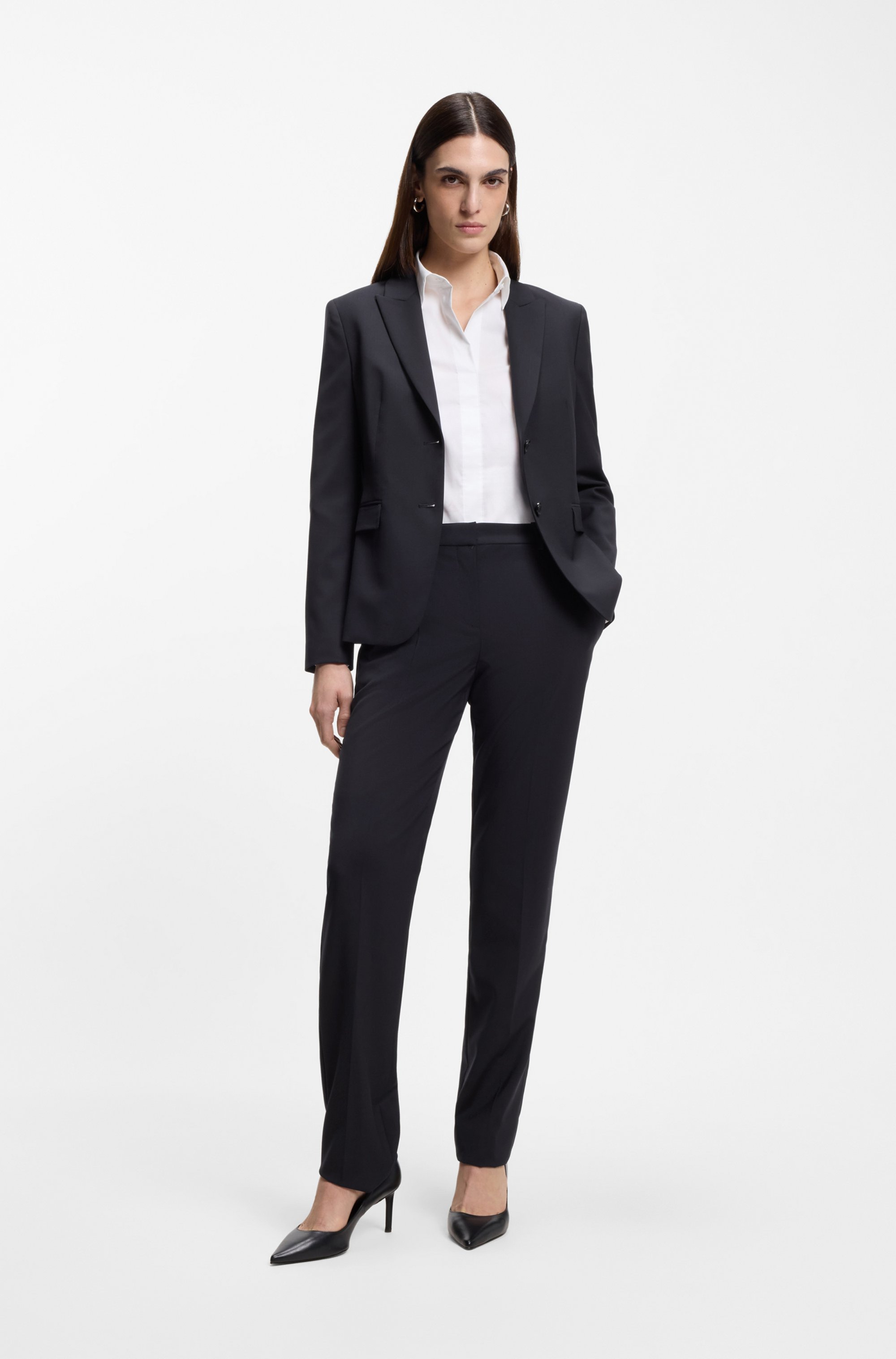 Slim-fit blazer in Italian-made virgin wool