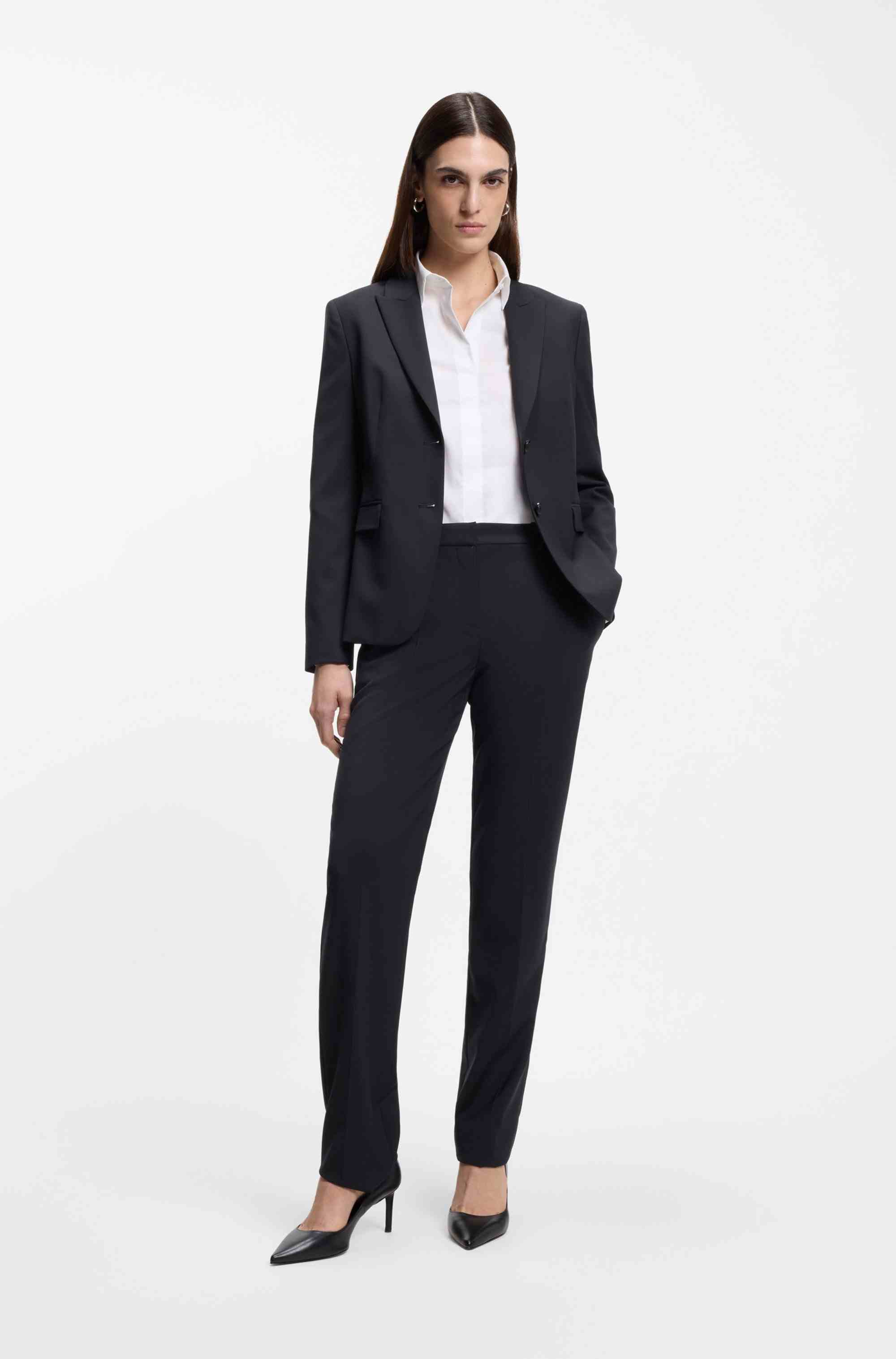Slim-fit blazer in Italian-made virgin wool