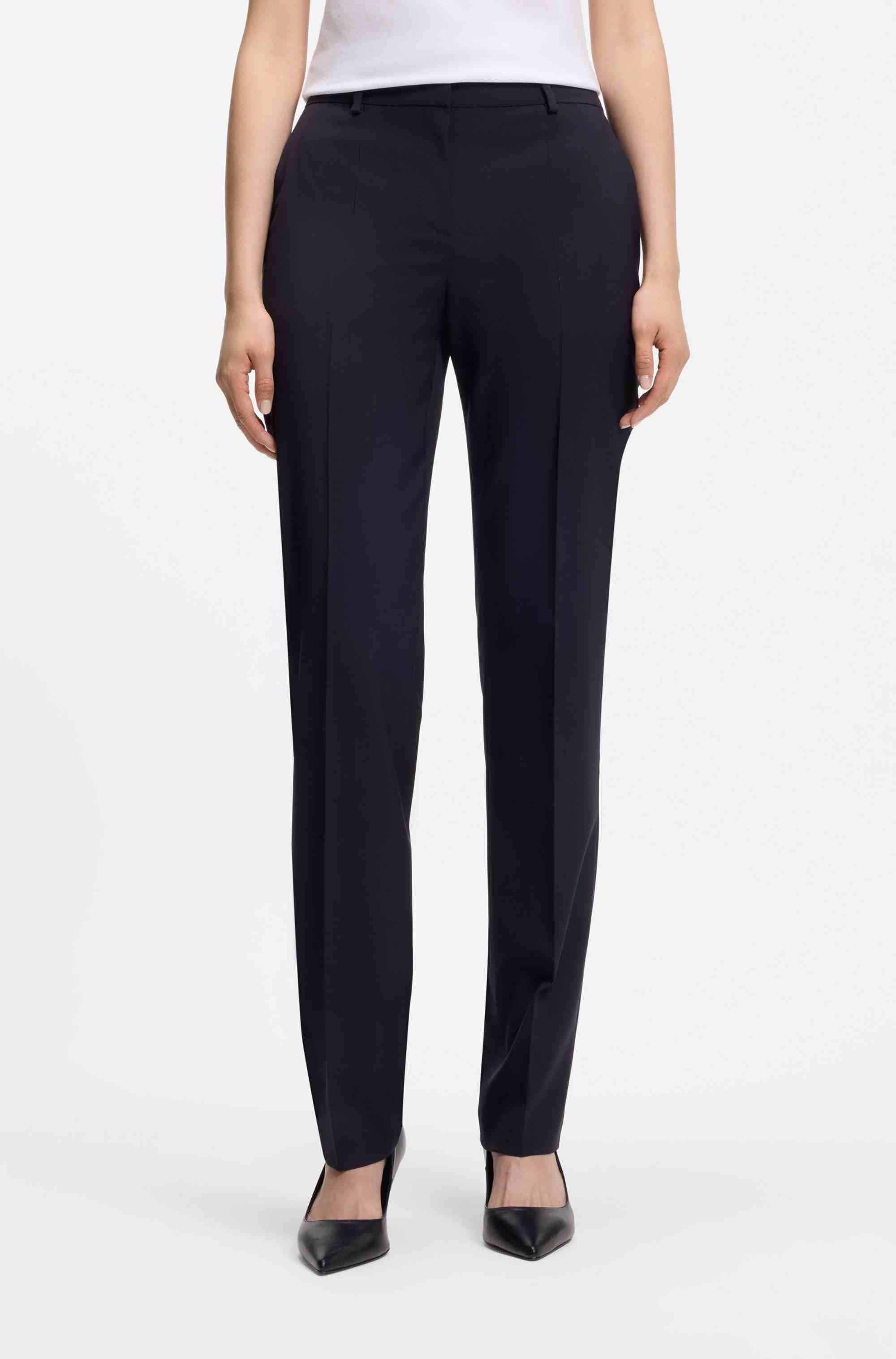 Regular-fit trousers in Italian-made virgin wool