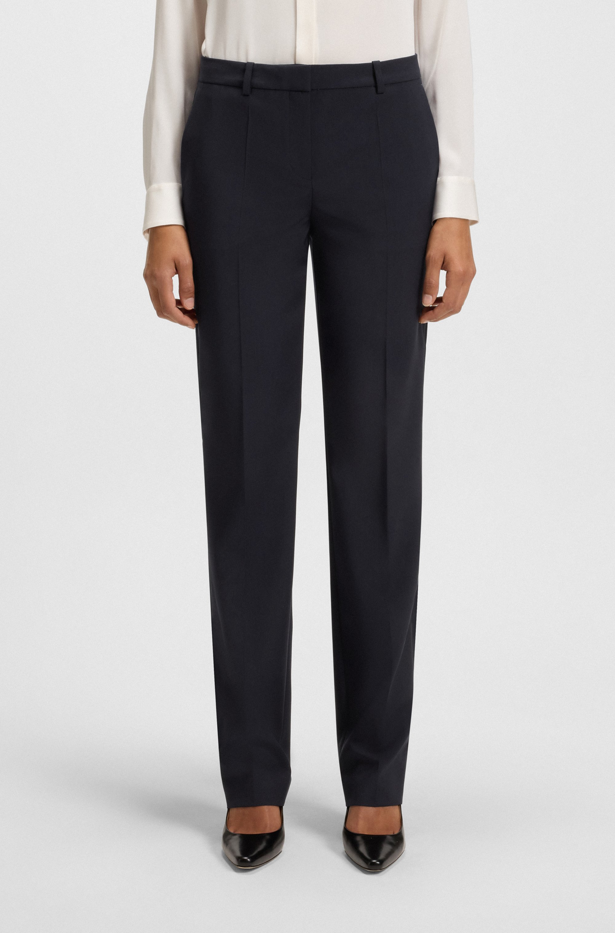 Regular-fit trousers in Italian-made virgin wool