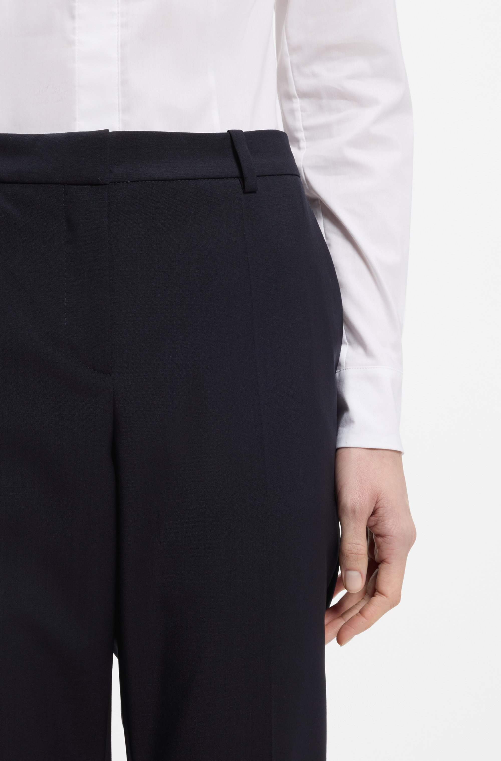 Regular-fit trousers in Italian-made virgin wool