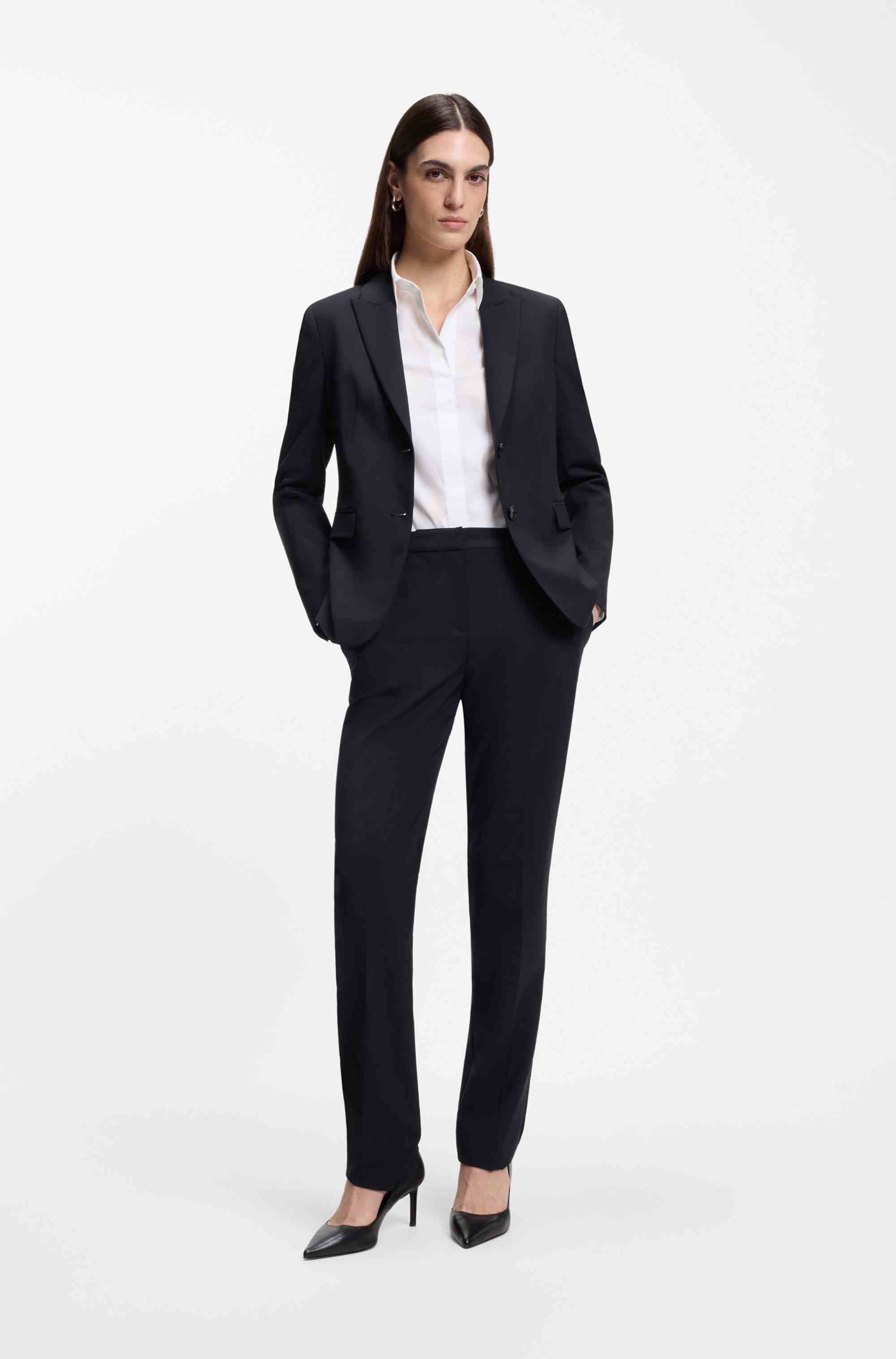 Regular-fit trousers in Italian-made virgin wool