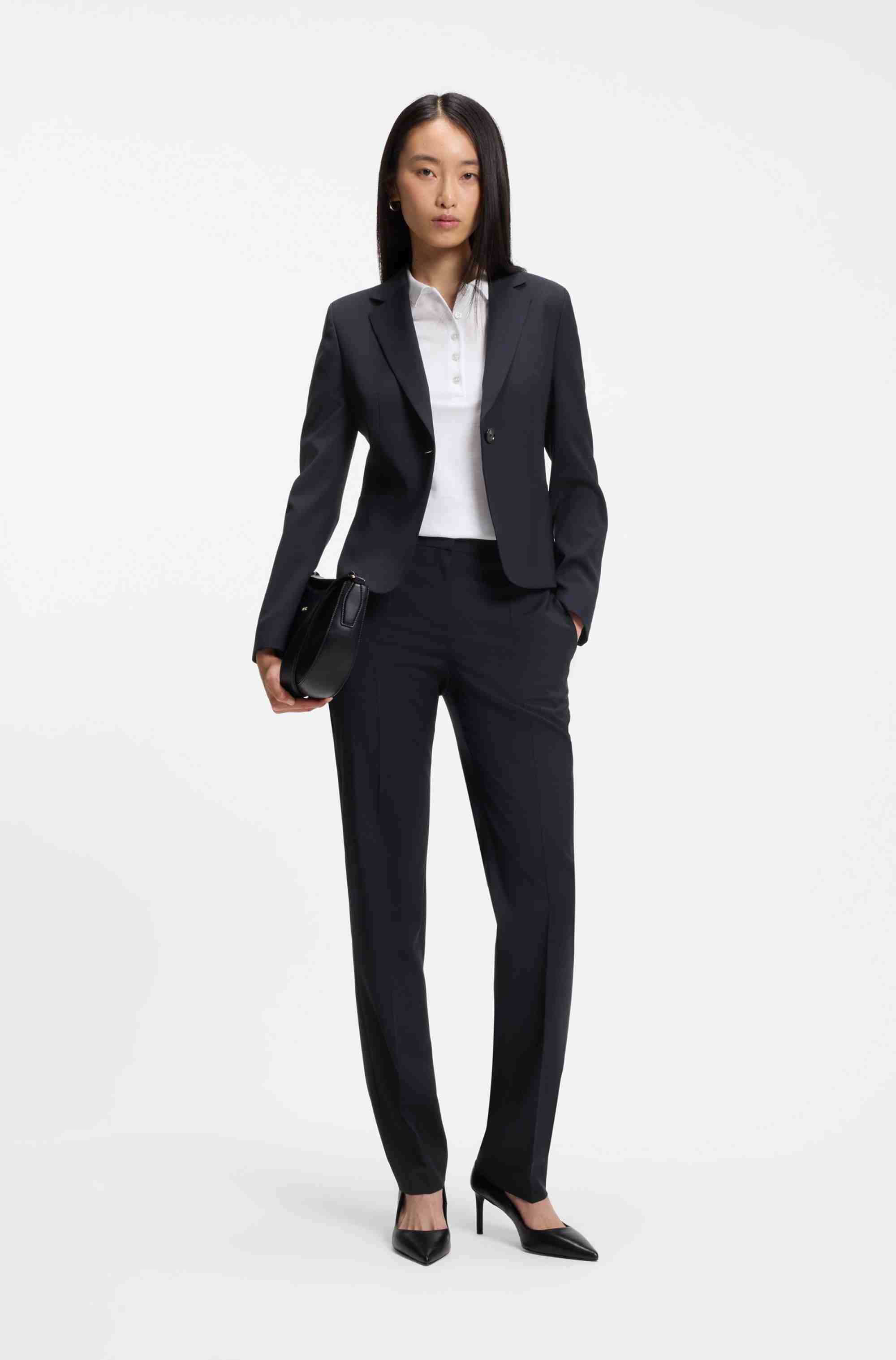 Regular-fit trousers in Italian-made virgin wool