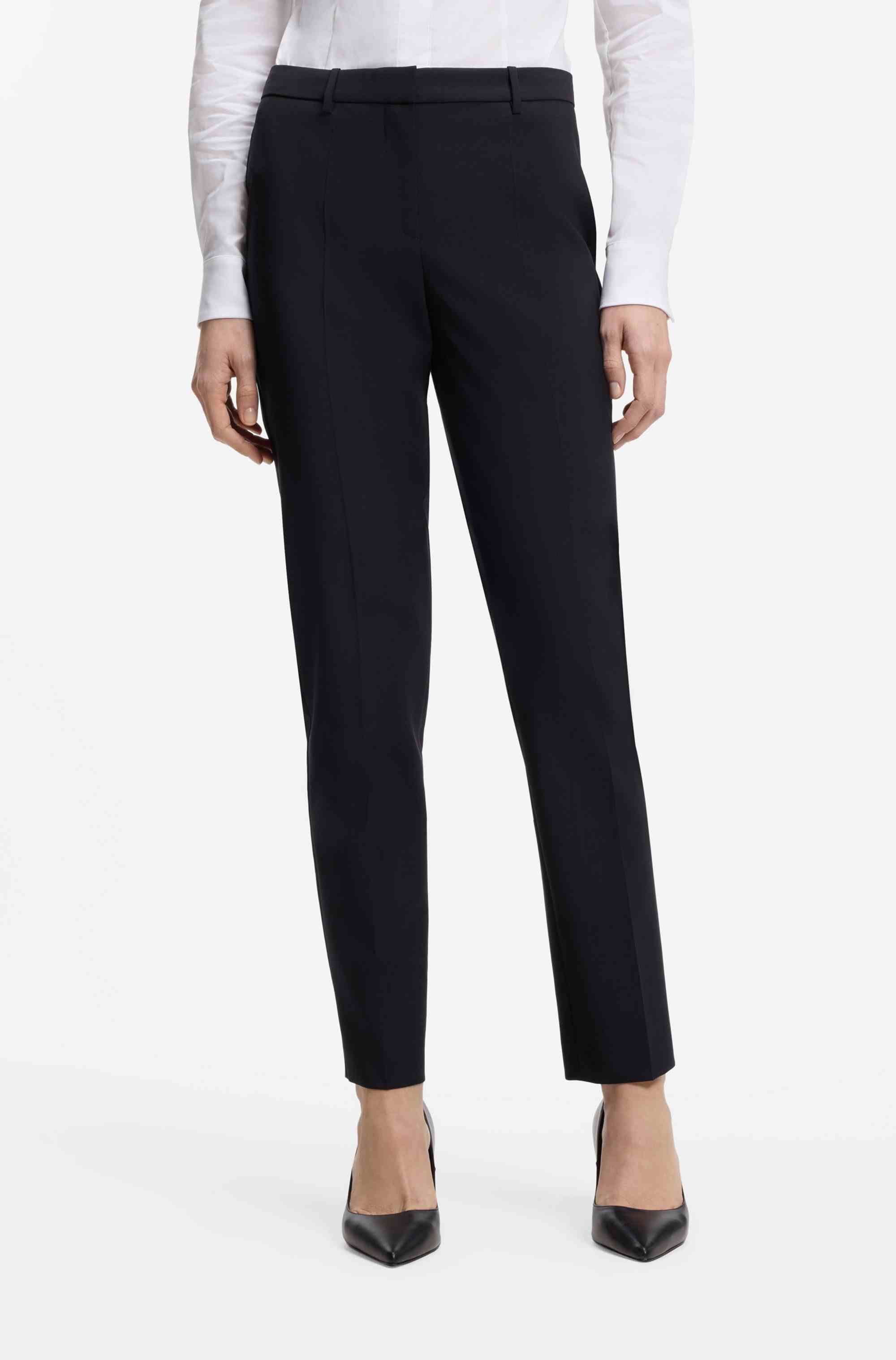 Regular-fit trousers in Italian-made virgin wool