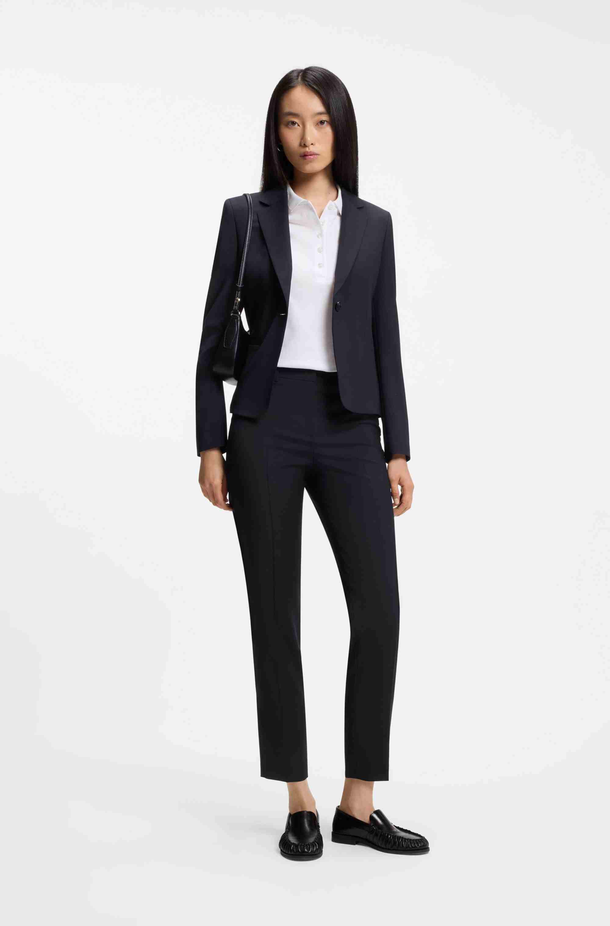 Regular-fit trousers in Italian-made virgin wool